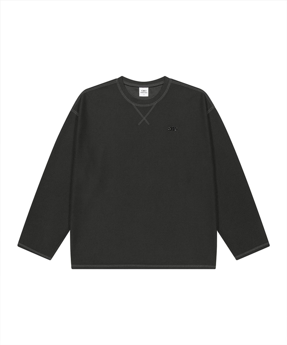 본투윈(BORN TO WIN) B PENDANT WAFFLE LONG SLEEVE [BLACK]