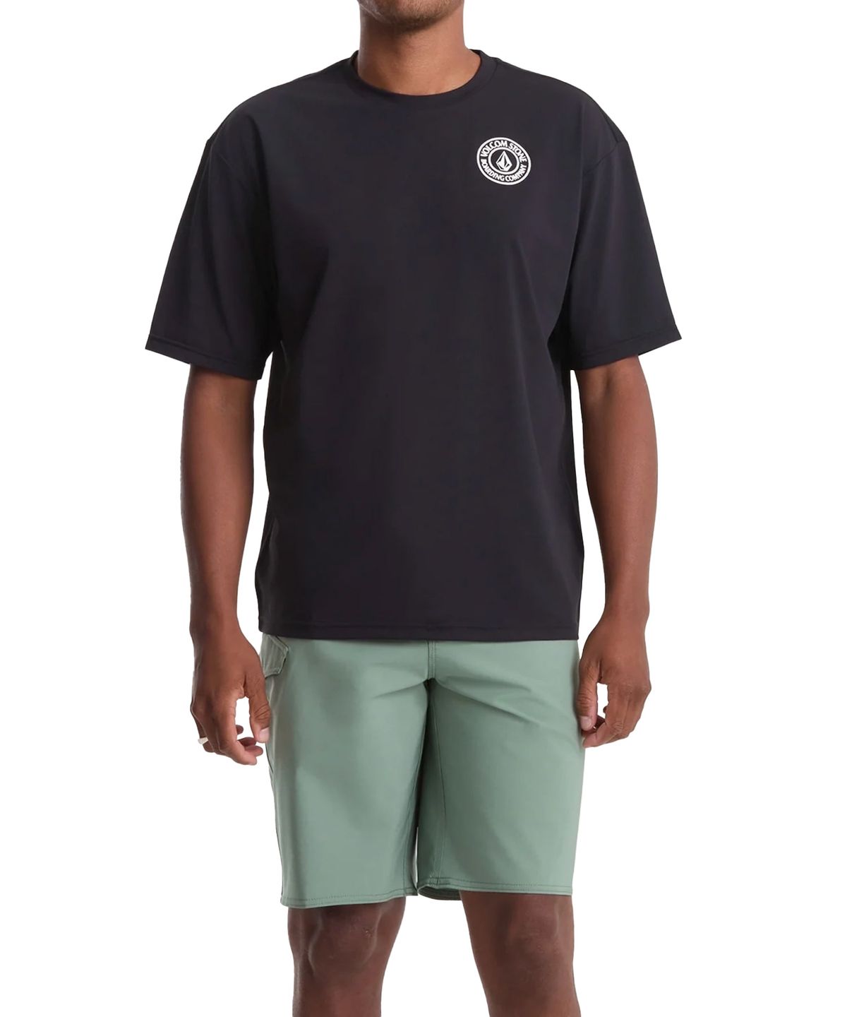 볼컴(VOLCOM) DRAIN YOU 루즈핏 래쉬가드 반팔(블랙)