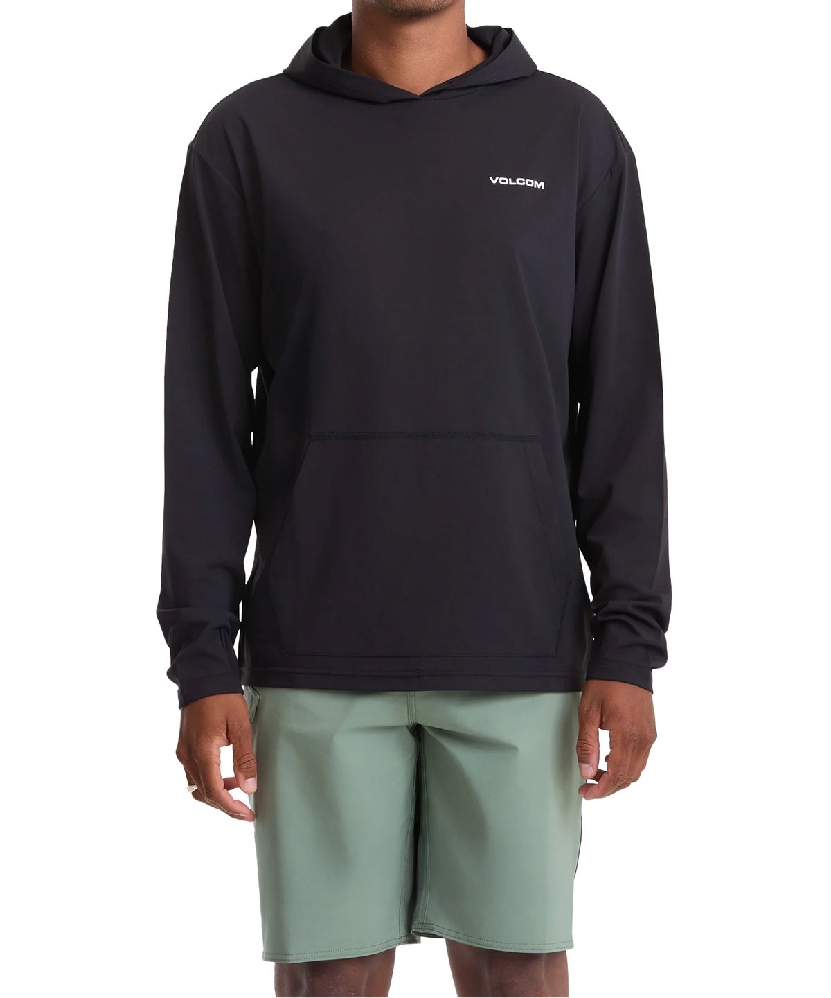볼컴(VOLCOM) 풀오버 후드 박스핏 래쉬가드 긴팔(블랙)