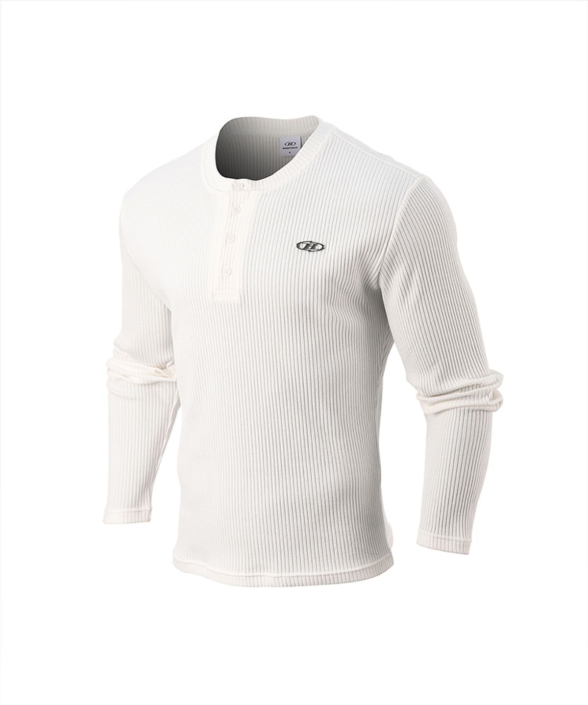 본투윈(BORN TO WIN) B PENDANT HENRY NECK MUSCLE FIT LONG SLEEVE [WHITE]