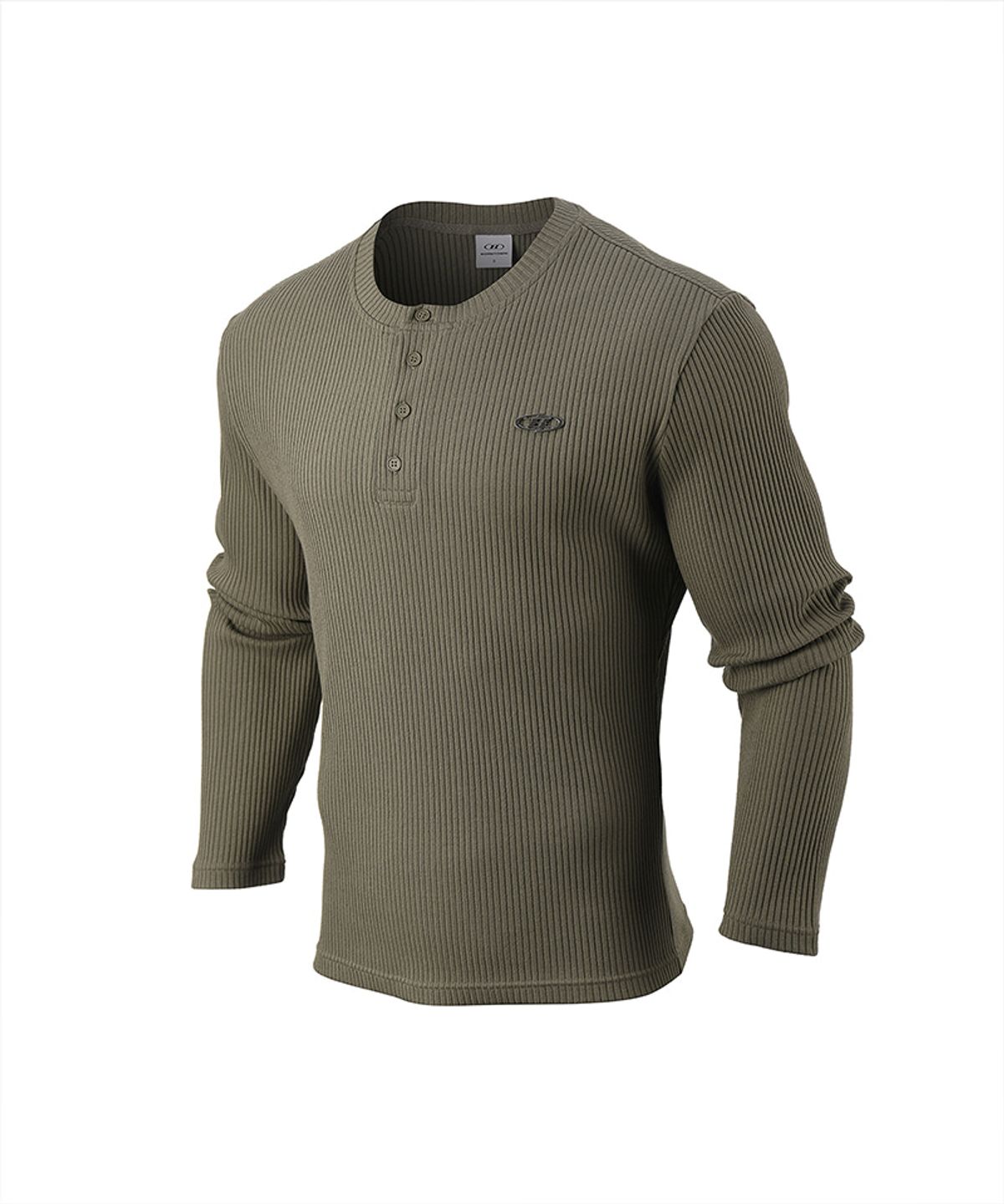 본투윈(BORN TO WIN) B PENDANT HENRY NECK MUSCLE FIT LONG SLEEVE [KHAKI]
