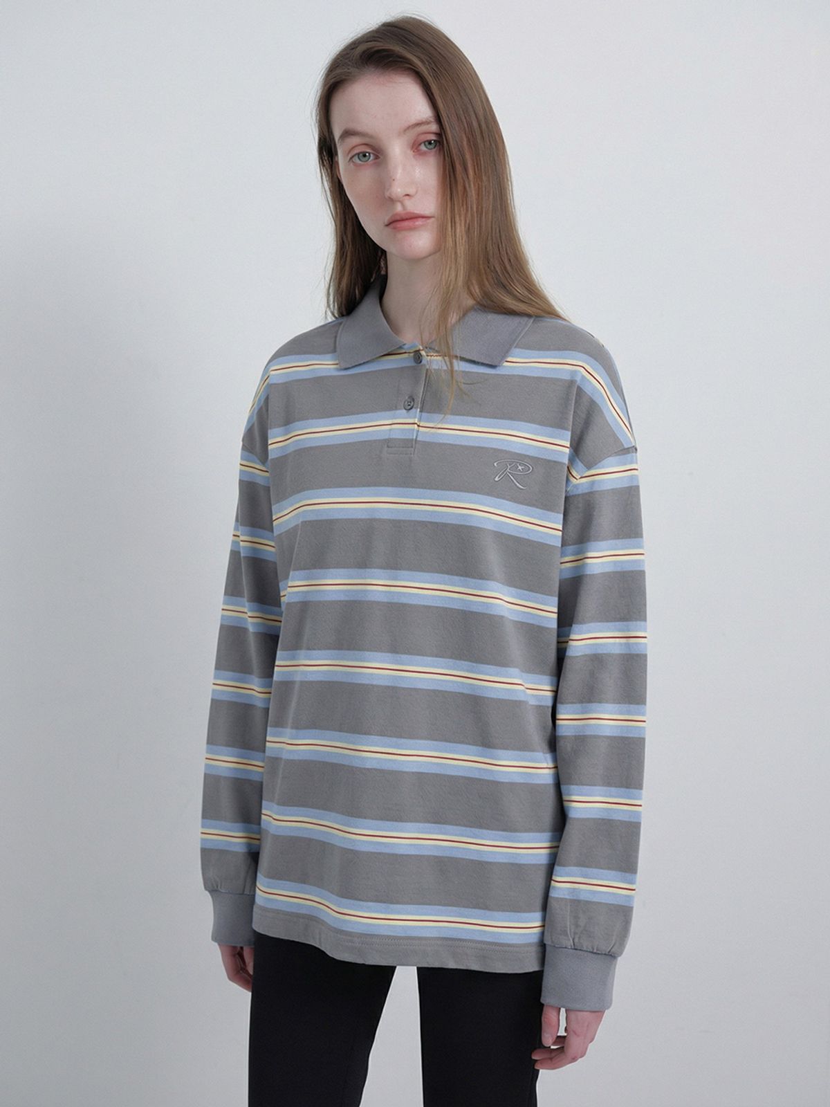 레이브(RAIVE) Striped Oversized Polo T-shirts VW6SE234_3color