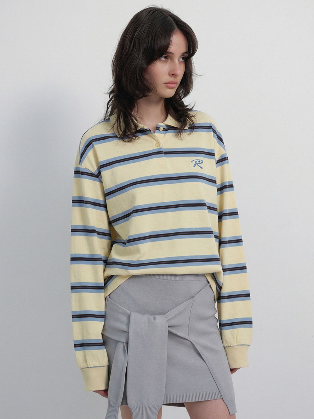 레이브(RAIVE) Striped Oversized Polo T-shirts VW6SE234_3color