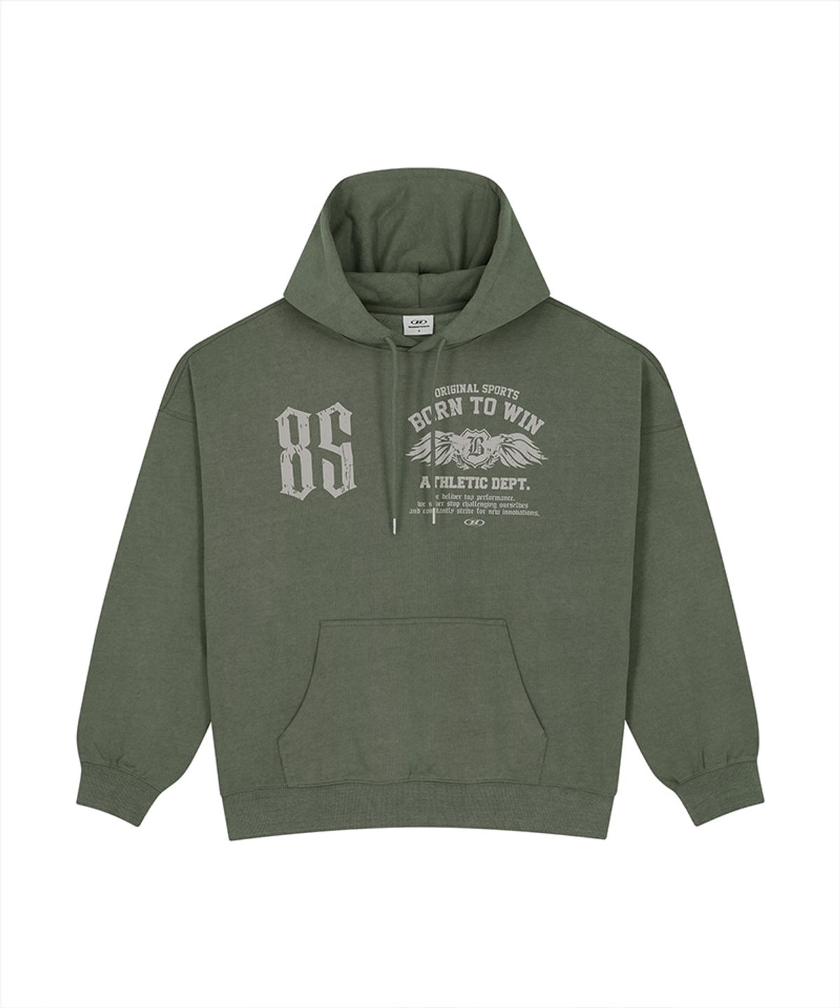 본투윈(BORN TO WIN) 85 PIGMENT SEMI OVER FIT HOODIE [KHAKI]