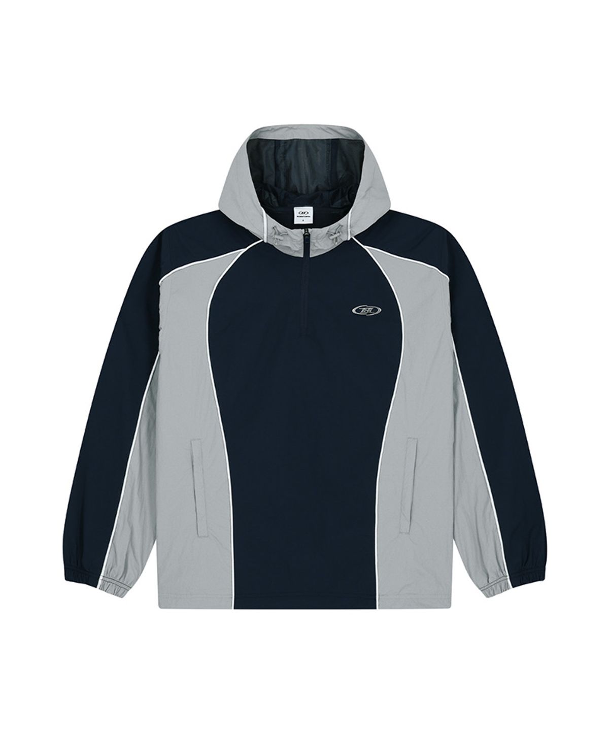 본투윈(BORN TO WIN) NYLON BLOCK ANORAK JACKET [NAVY]
