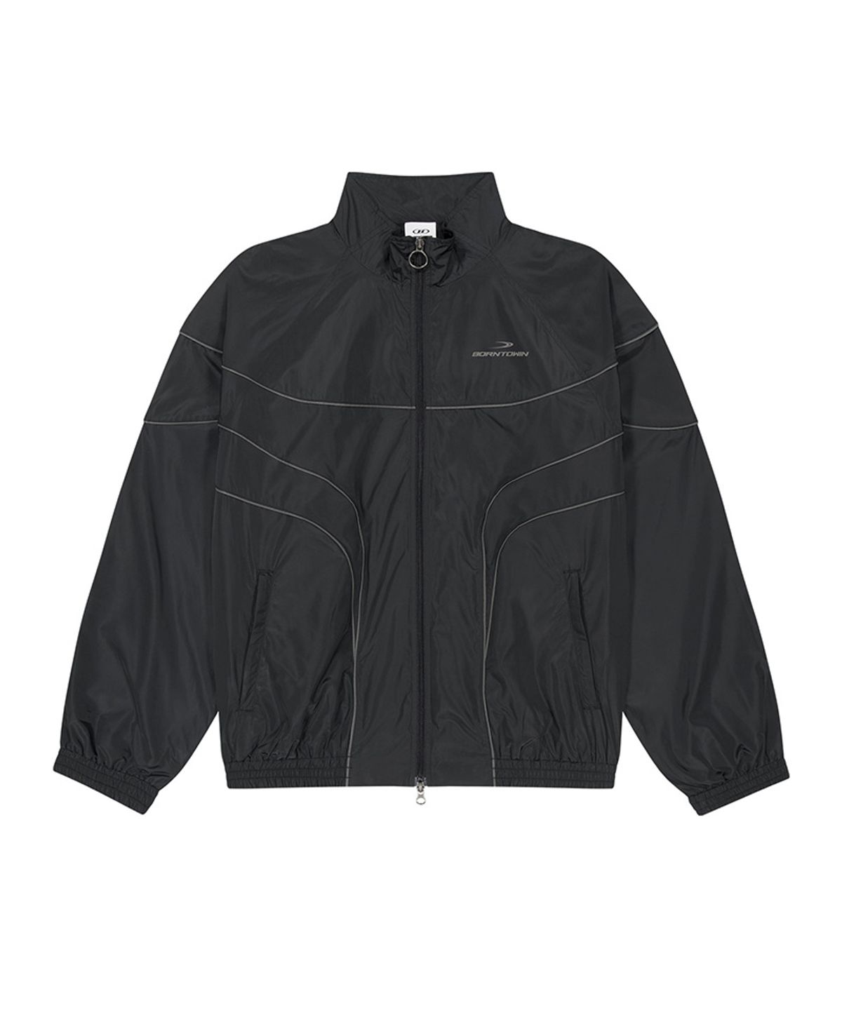 본투윈(BORN TO WIN) WOVEN PIPING TRACK JACKET [BLACK]