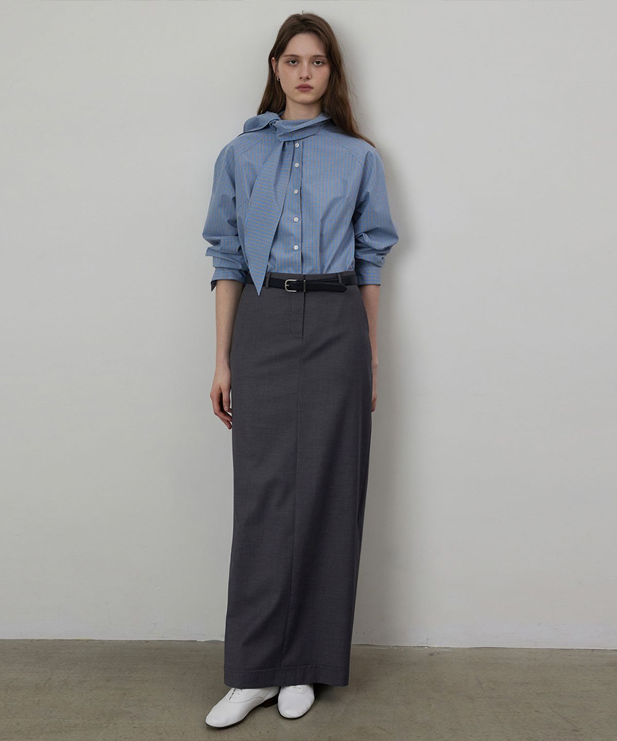 퀸스래빗(Q'SRB) Mira Wool Blend Long Skirt