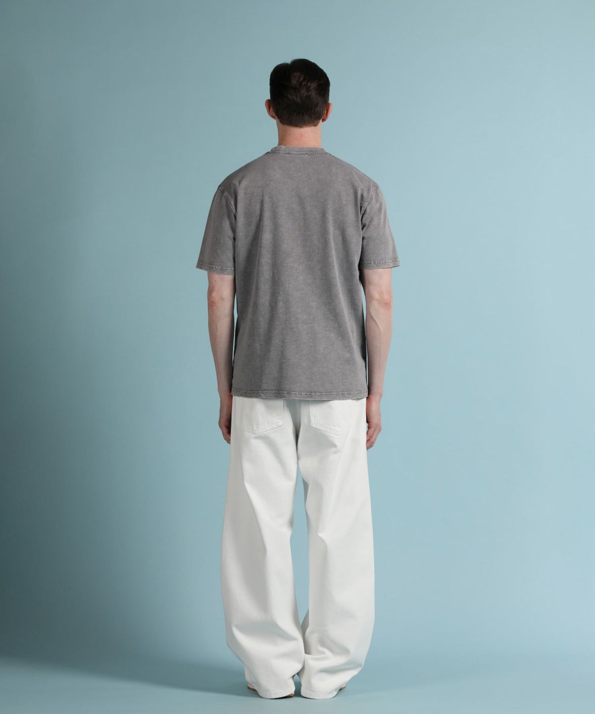 빠니깔레(PANICALE) 그레이 슬러브 워싱 반팔 티셔츠