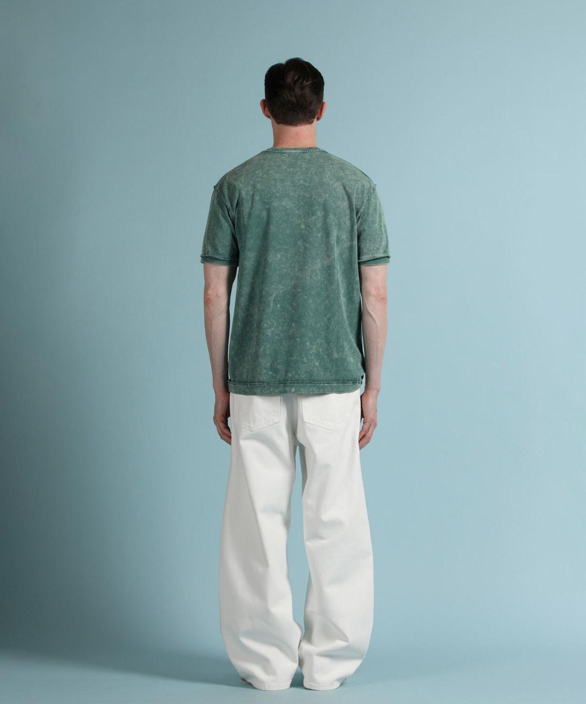 빠니깔레(PANICALE) 그린 피그먼트 워싱 반팔 티셔츠