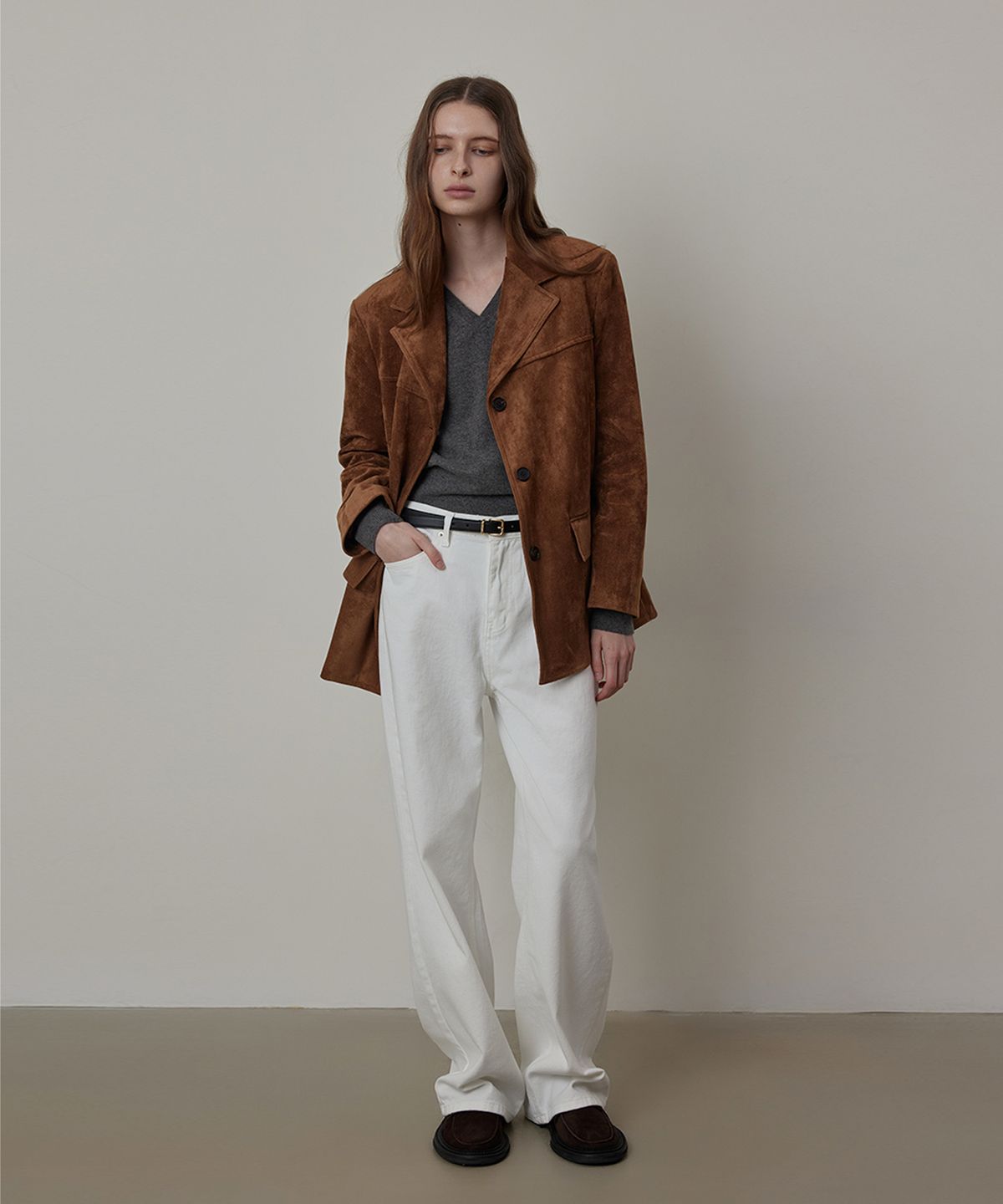 퀸스래빗(Q'SRB) Paul Semi Wide Fit Washing Denim Pants