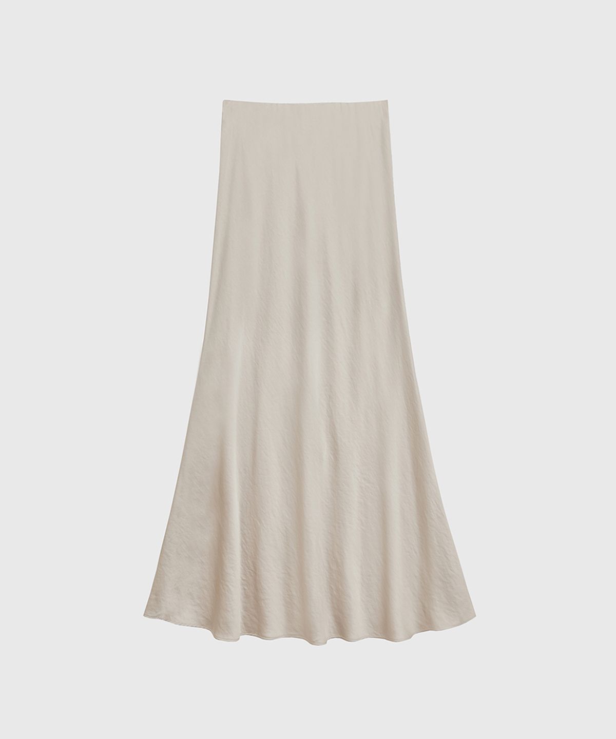퀸스래빗(Q'SRB) Silky Satin Hidden-banding Draping Long Skirt