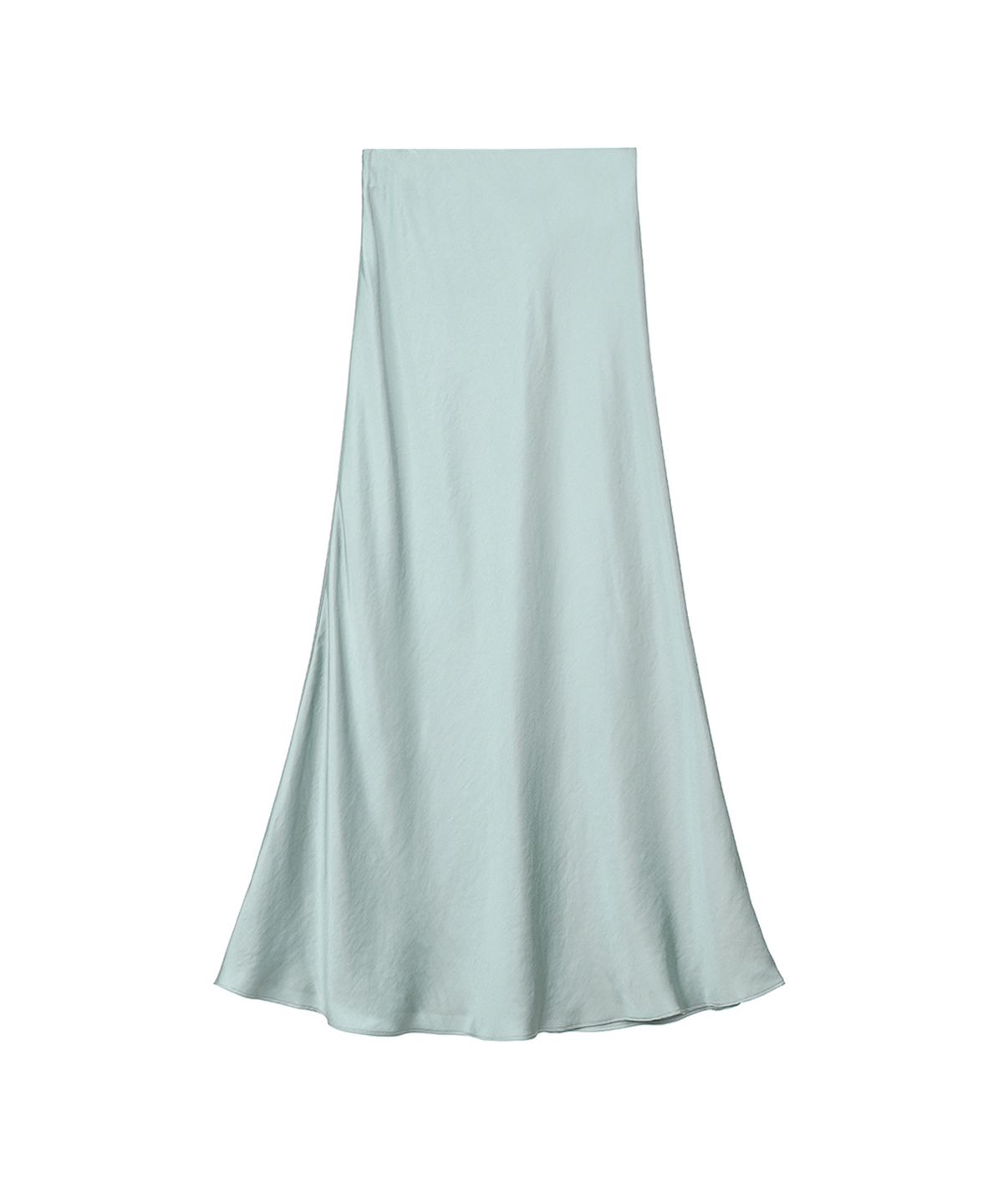퀸스래빗(Q'SRB) Silky Satin Hidden-banding Draping Long Skirt