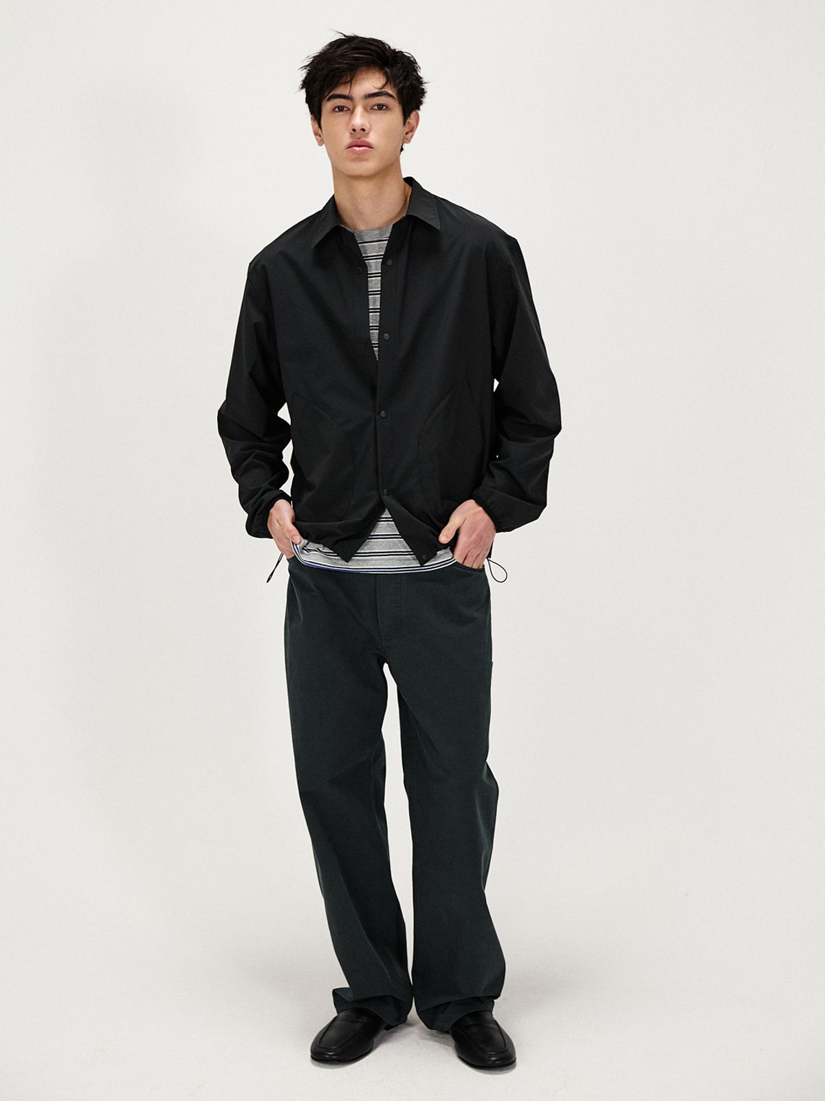 셔터(SHIRTER) SOLOTEX SEERSUCKER SHIRT (BLACK)