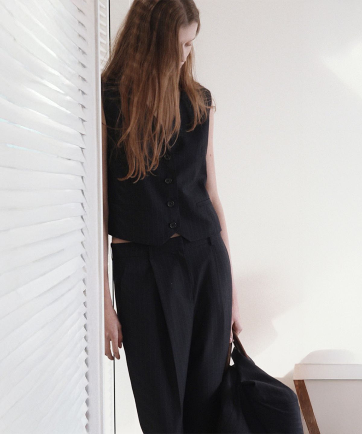 퀸스래빗(Q'SRB) Stripe Four Set Up Suit-One Tuck Trouser Slacks_Pants