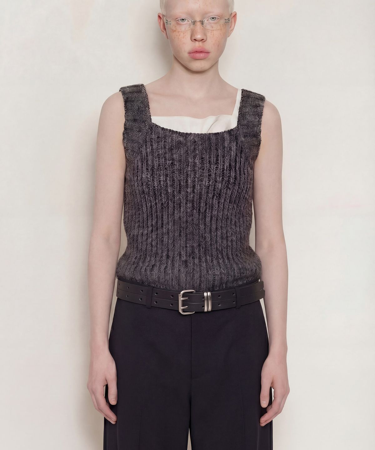 언더컨트롤 스튜디오(UNDERCONTROL STUDIO) 소가죽 더블 벨트 DOUBLE LAYERED BELT / BLACK