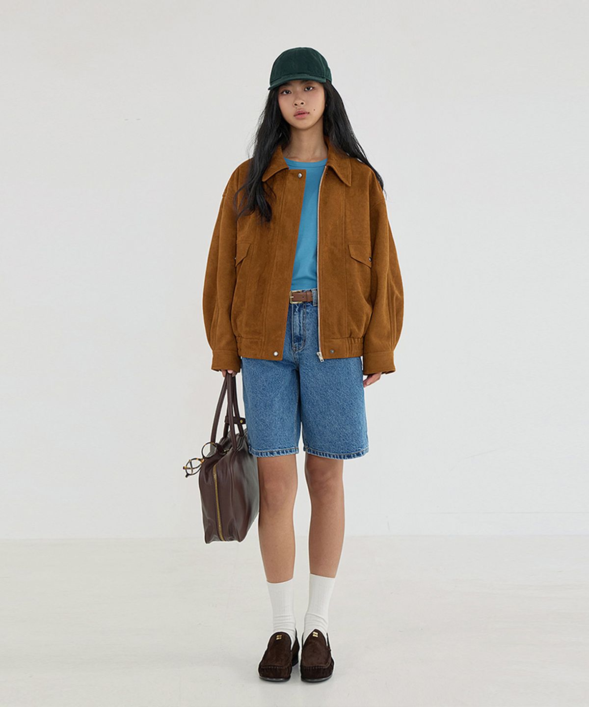 퀸스래빗(Q'SRB) Suede Mood Collar Blouson - CAMEL