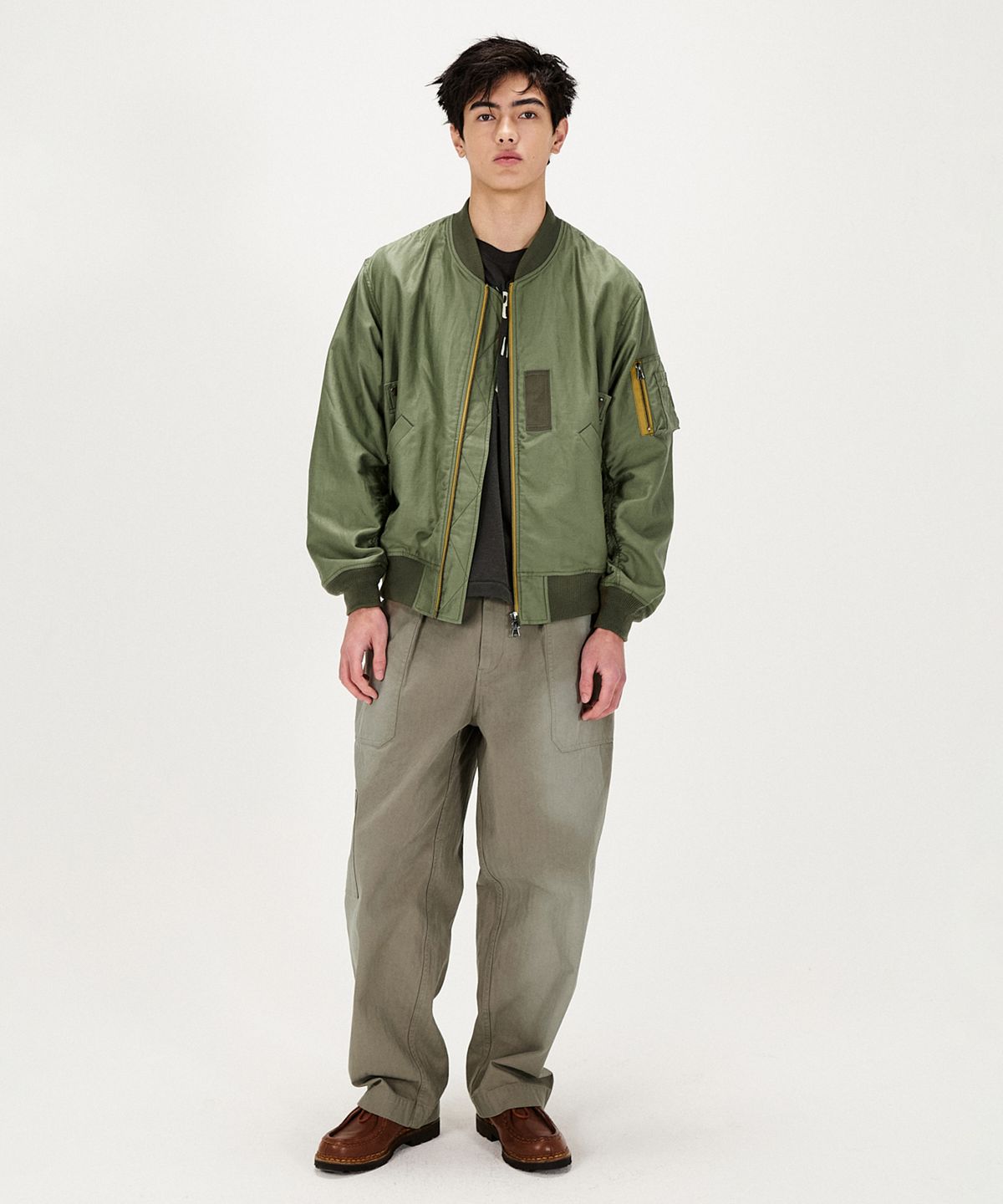 셔터(SHIRTER) LINEN MOLESKIN FLIGHT JACKET (OLIVE)