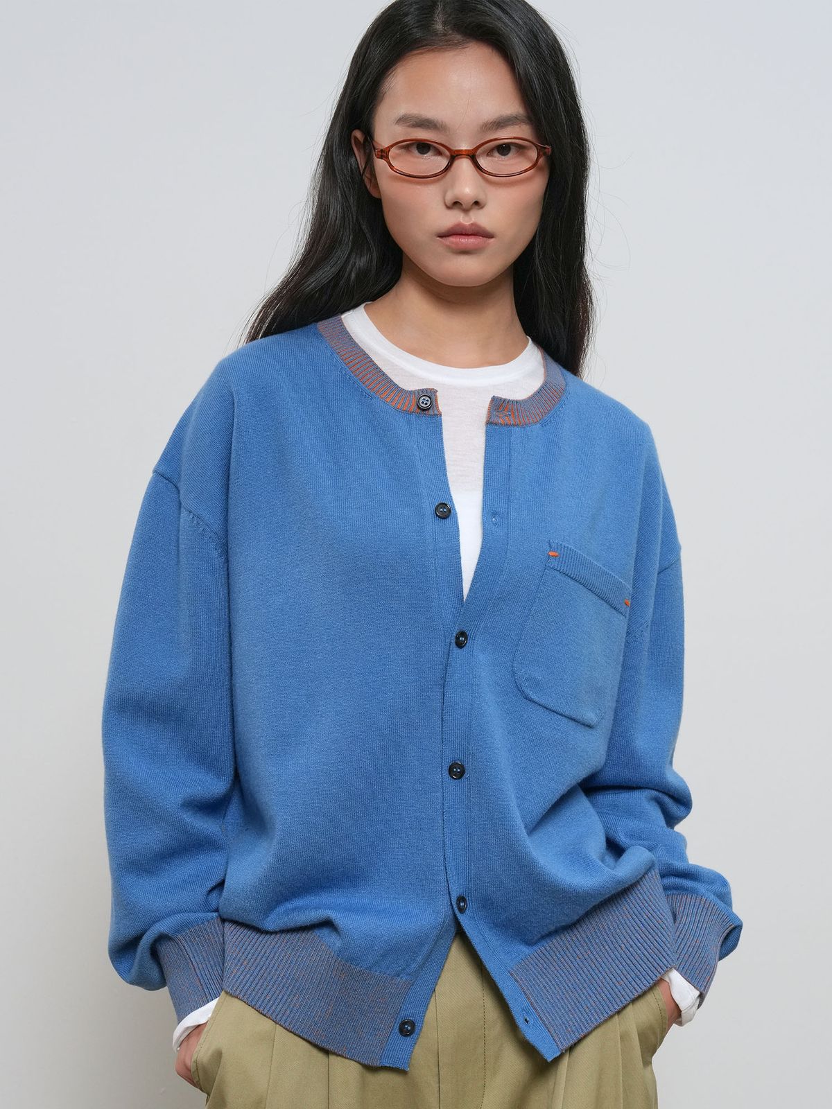 제너럴아이디어(GENERALIDEA) UNISEX 포켓 크루넥 가디건 [3COL] / GF1UKC002