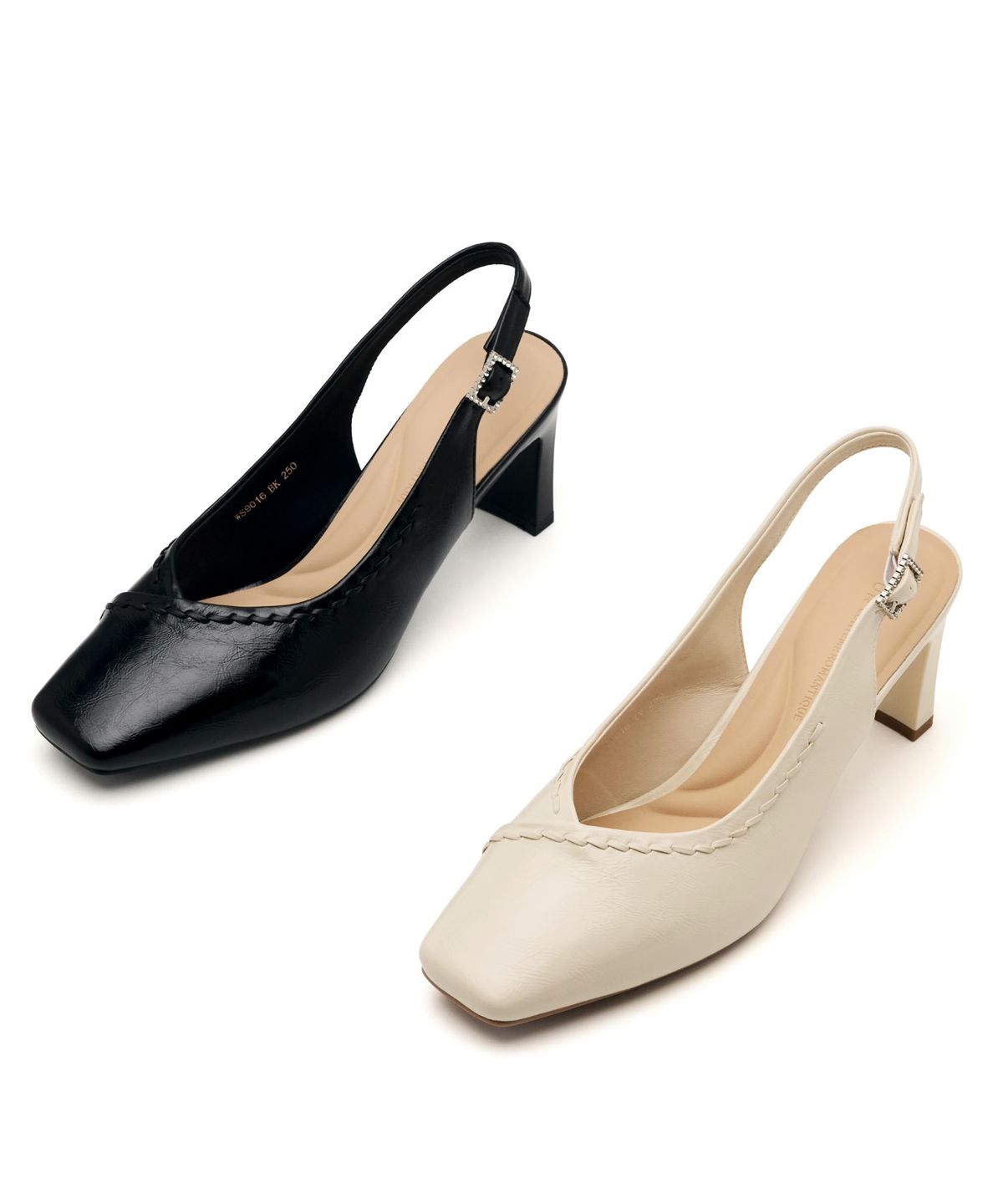 스퍼(SPUR) Cathrine V-Cut Slingback Pumps 슬링백 펌프스 7.5cm -WS9016 (2color)