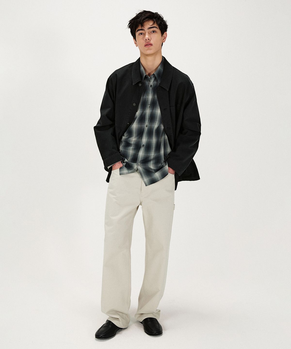 셔터(SHIRTER) OVERSIZED FRENCH MOLESKIN JACKET (BLACK)