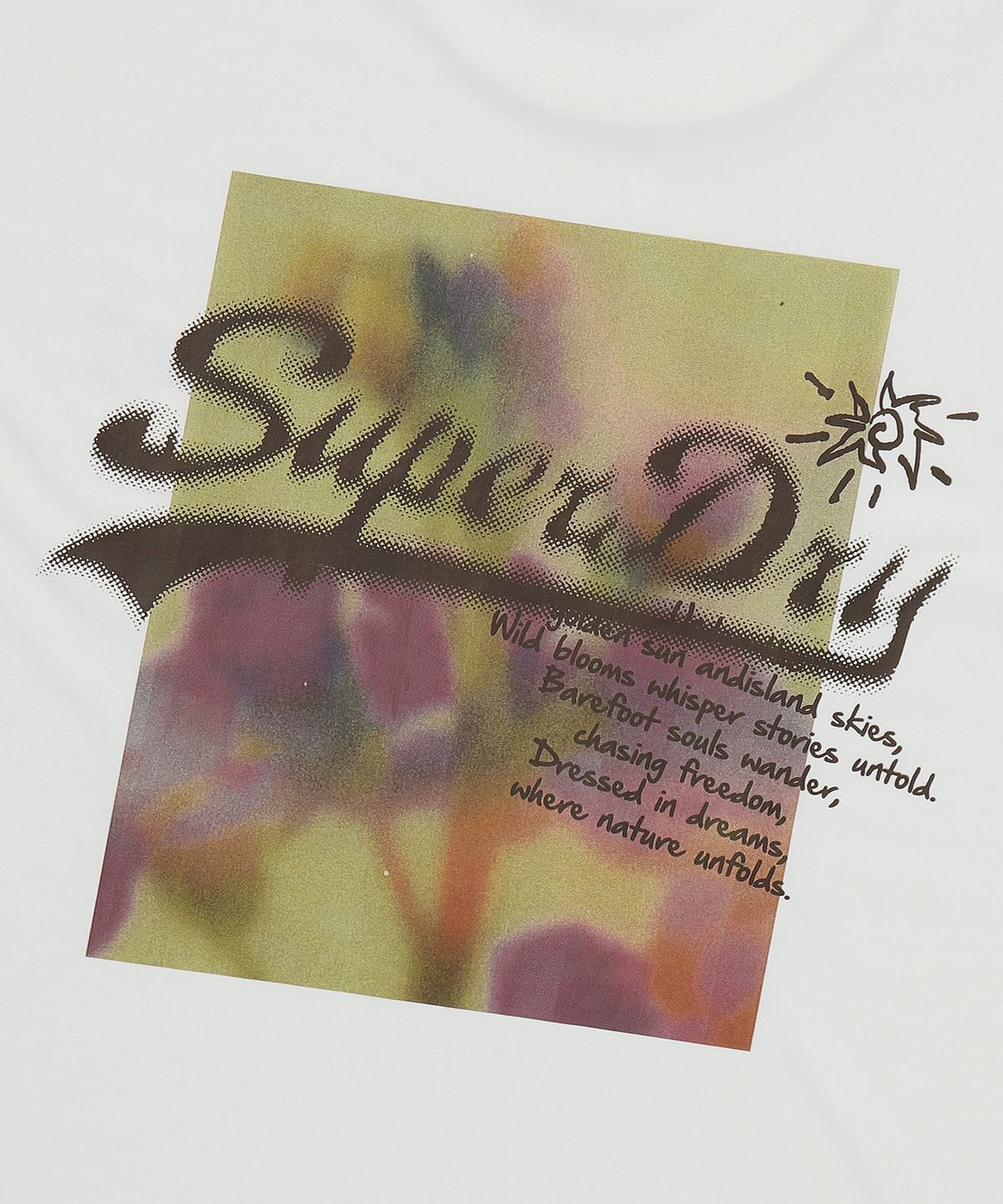 슈퍼드라이(SUPERDRY) 블러 그래픽 티셔츠 화이트 SDUISCQ52WHT