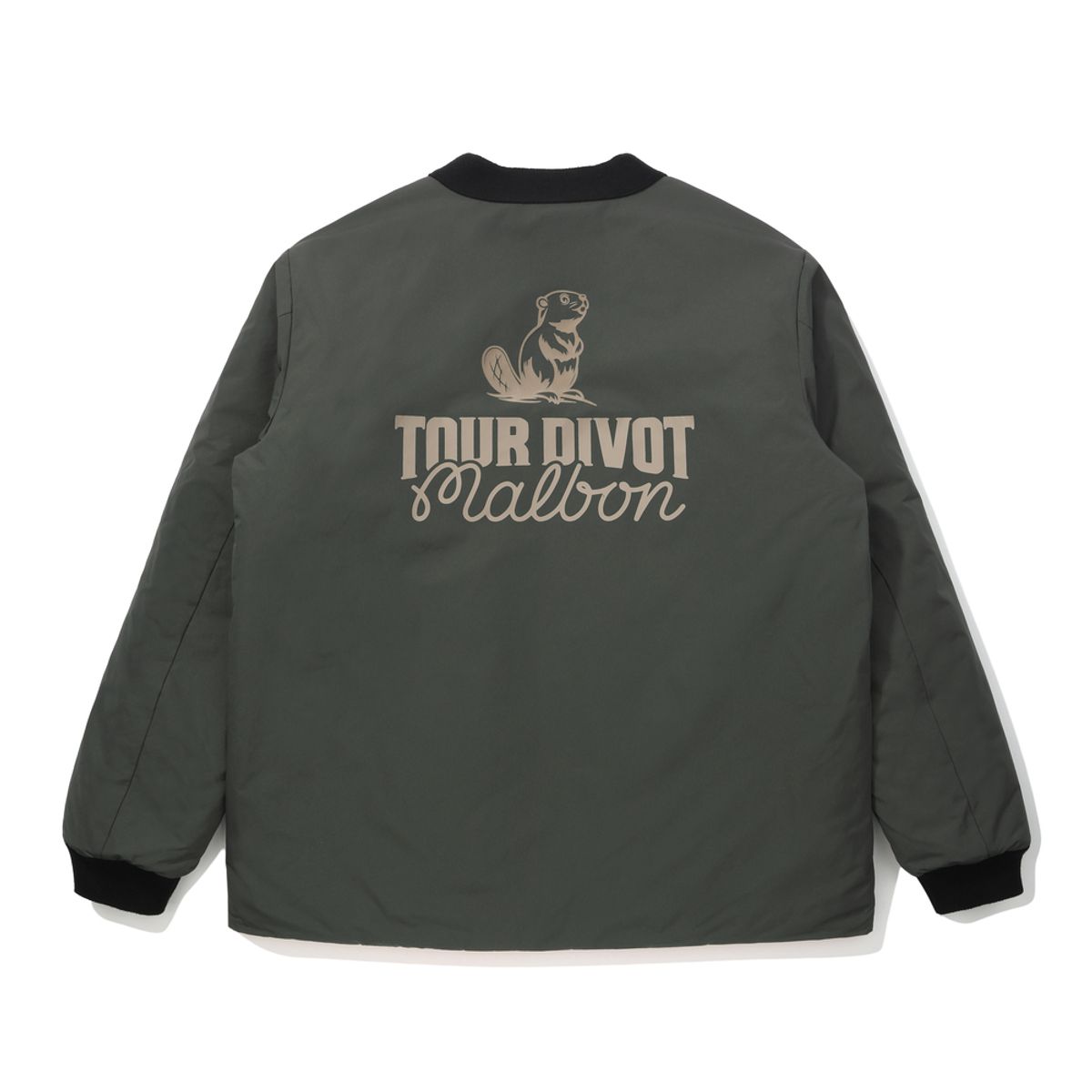 말본 골프(MALBON GOLF) [Tour Divot] Y넥 패턴프린트 안감 패딩자켓 STONE (MAN)