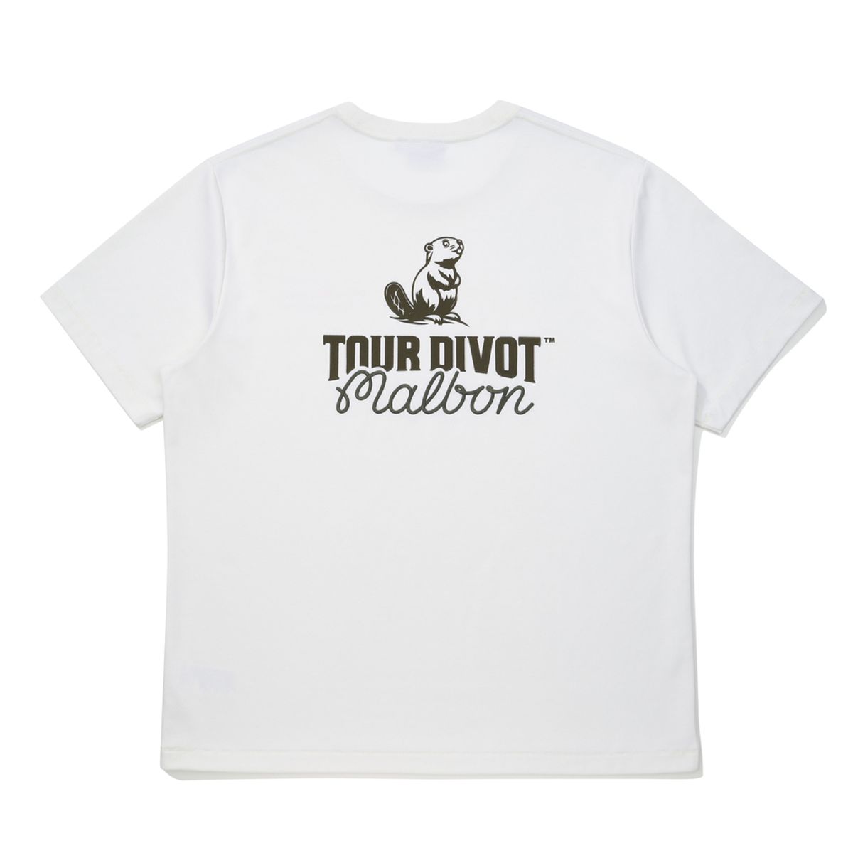 말본 골프(MALBON GOLF) [Tour Divot] 레터링 포인트 반팔 티셔츠 OFF WHITE