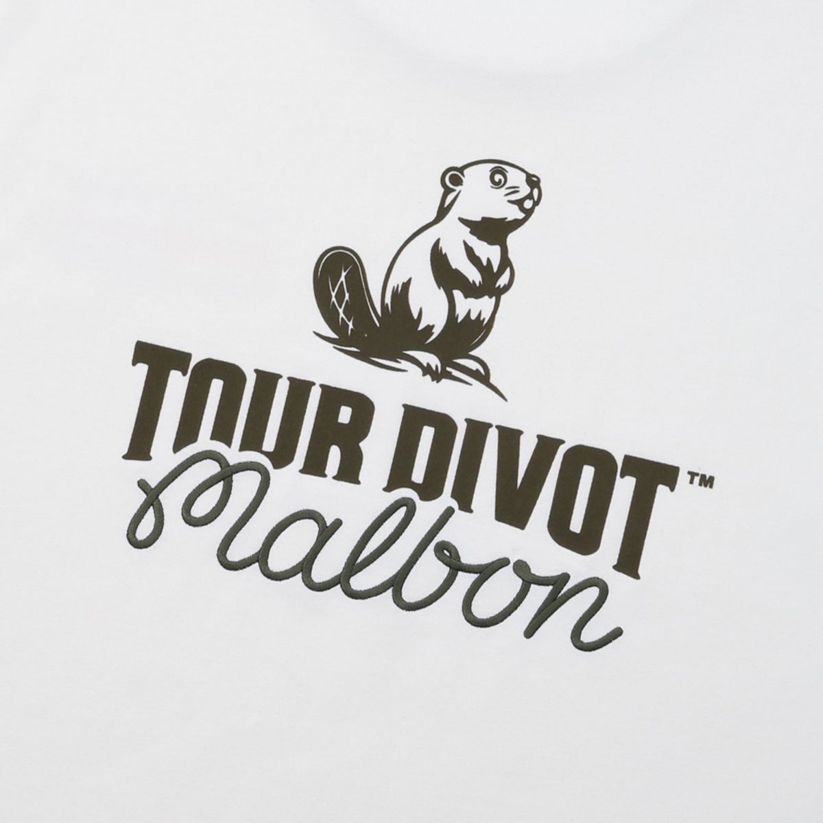 말본 골프(MALBON GOLF) [Tour Divot] 레터링 포인트 반팔 티셔츠 OFF WHITE