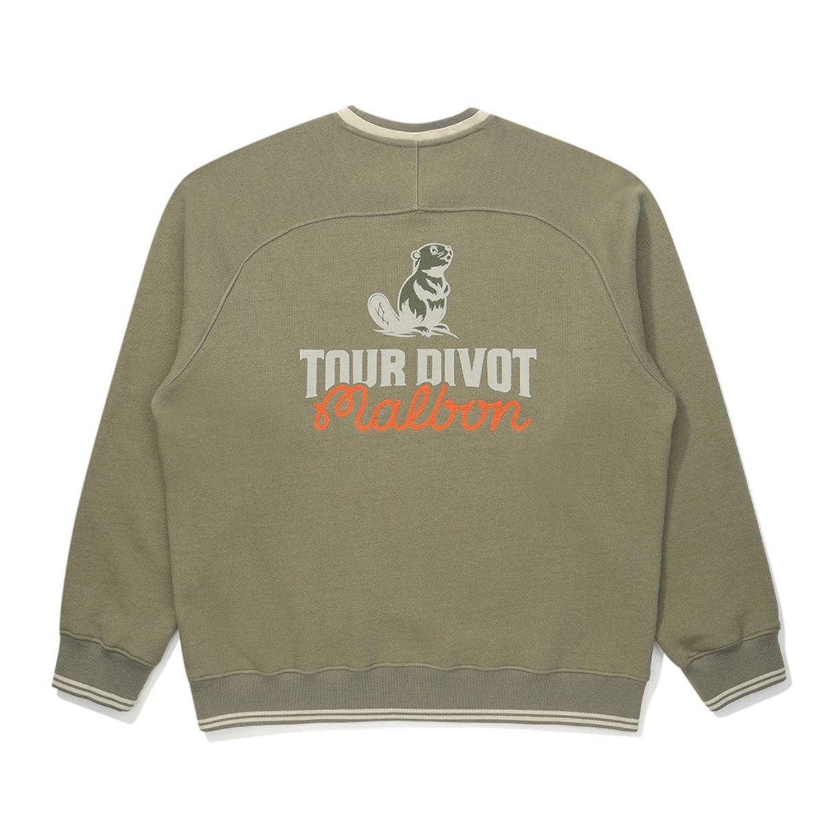 말본 골프(MALBON GOLF) [Tour Divot] 프렌치 테리 스웨트셔츠 KHAKI (MAN)