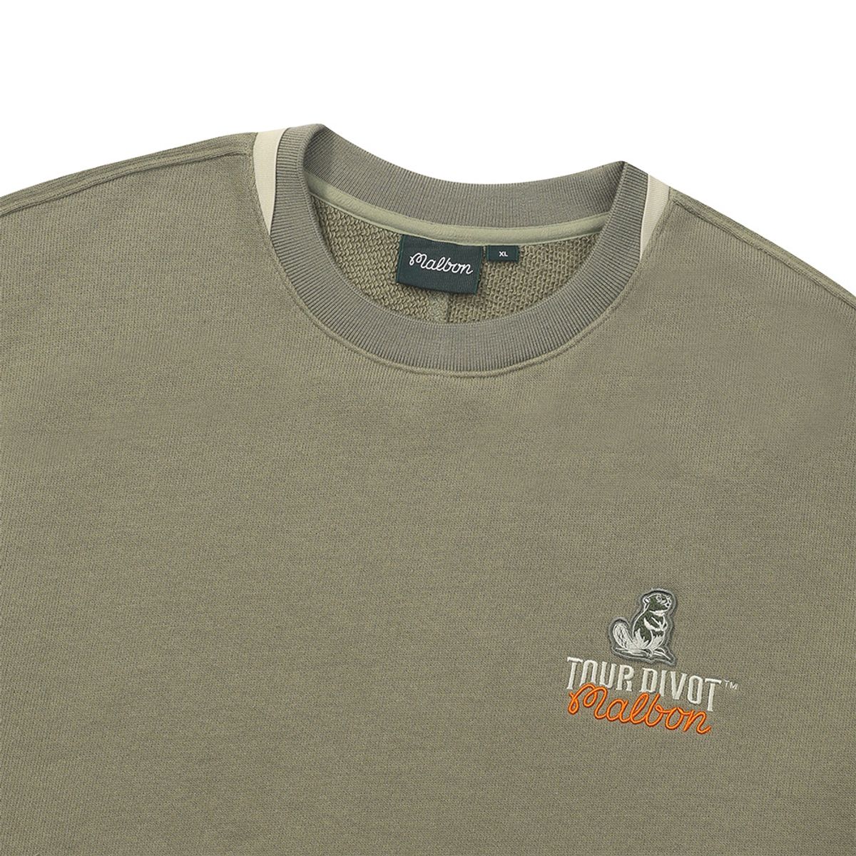말본 골프(MALBON GOLF) [Tour Divot] 프렌치 테리 스웨트셔츠 KHAKI (MAN)