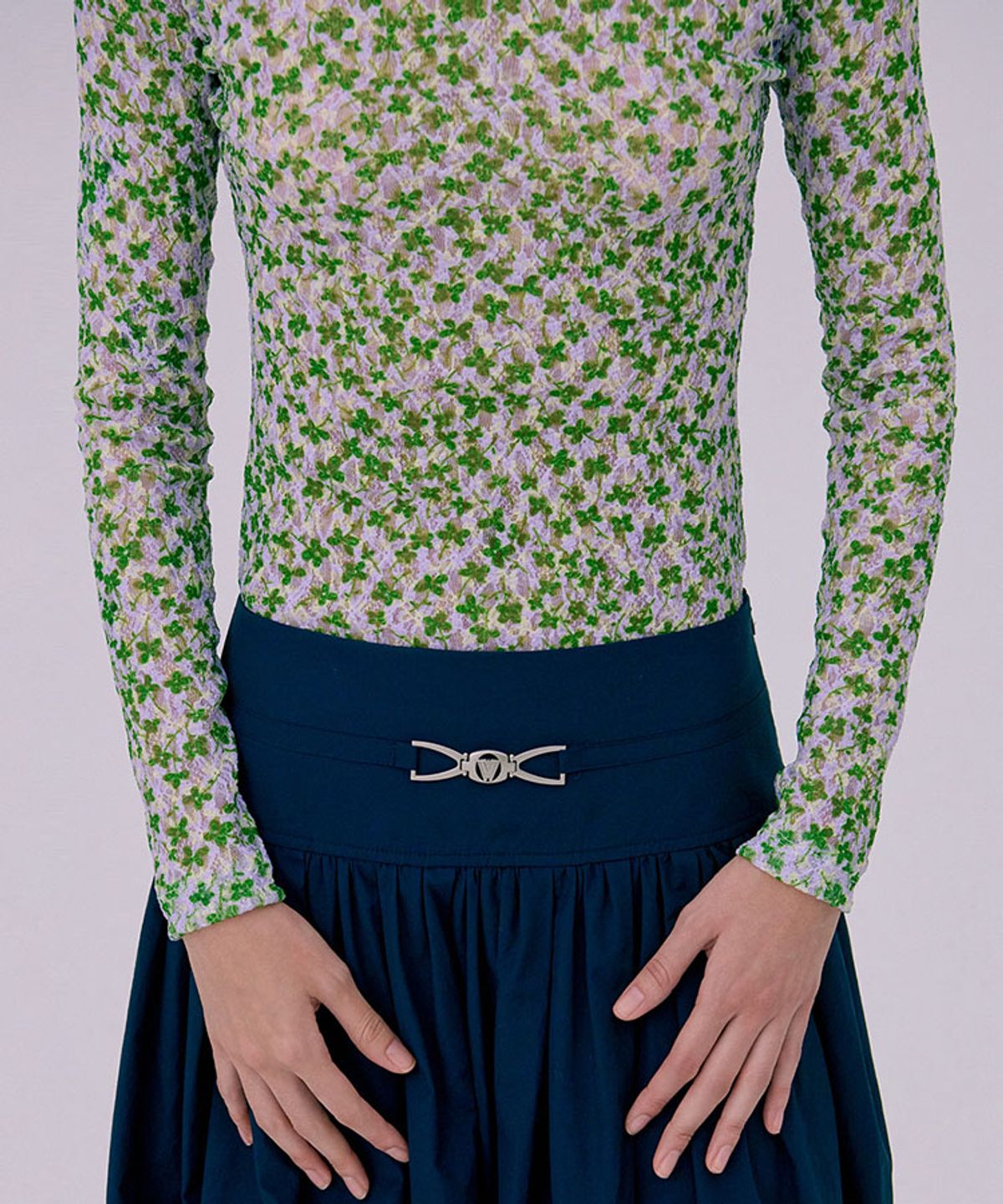 분더캄머(WNDERKAMMER) Crinkle T-Shirt_Green(크링클 티셔츠_그린)