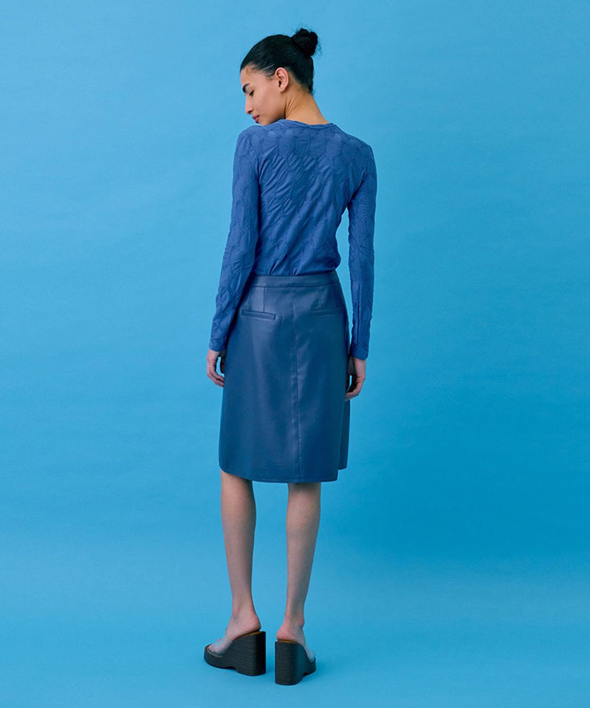 분더캄머(WNDERKAMMER) Crinkle T-Shirt_Smoke Blue(크링클 티셔츠_스모크 블루)