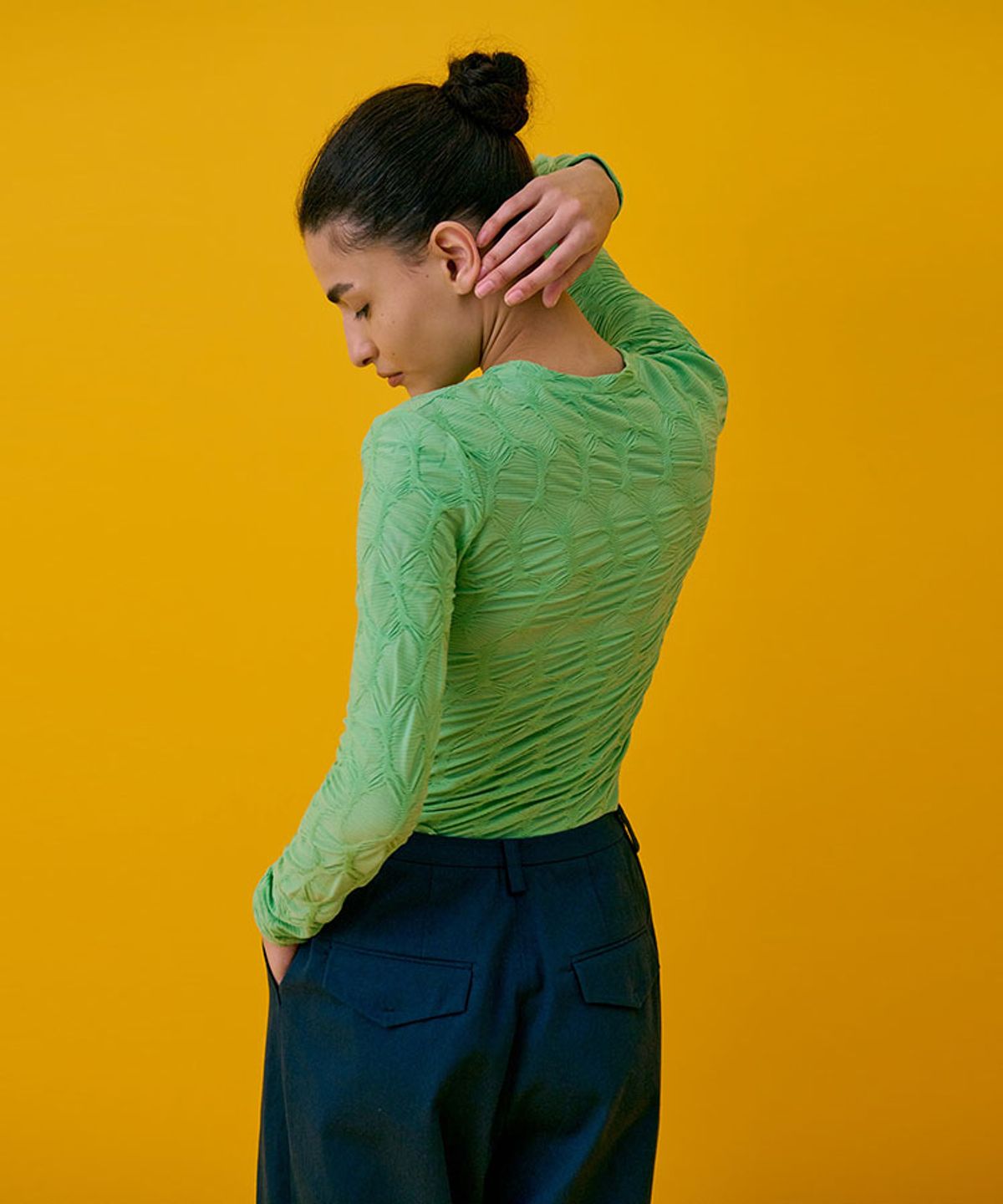 분더캄머(WNDERKAMMER) Crinkle T-Shirt_Light Green(크링클 티셔츠_라이트 그린)
