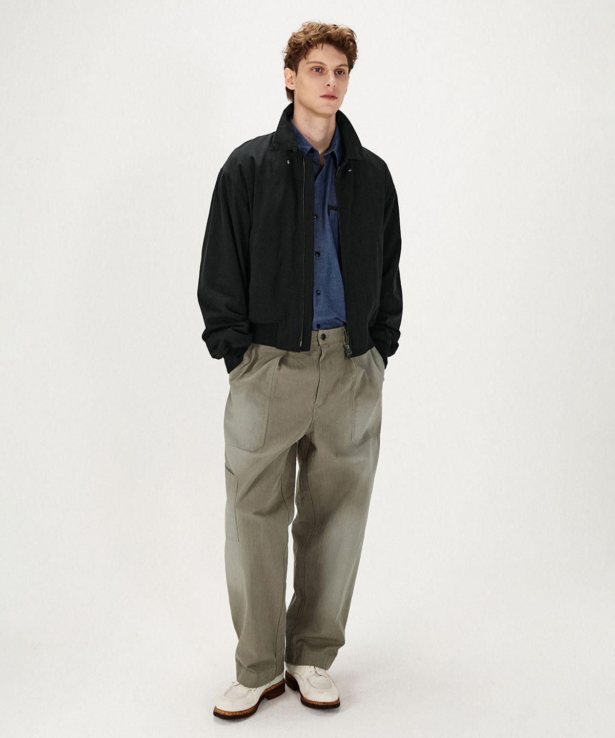 셔터(SHIRTER) COLLARED TANKER JACKET (BLACK)