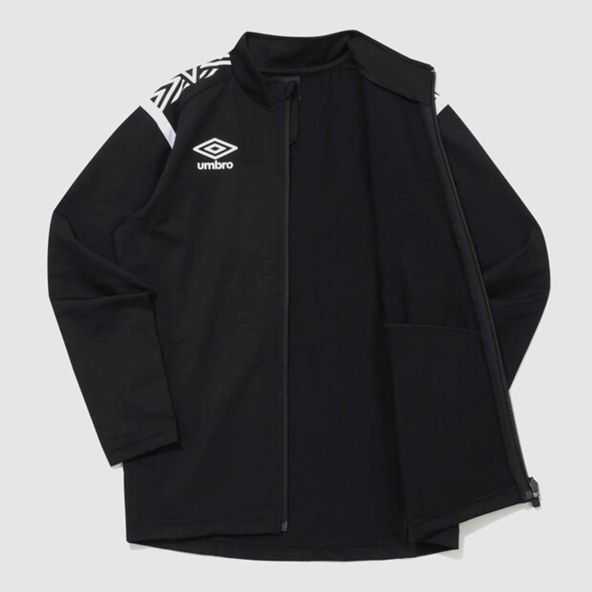 엄브로(UMBRO) 주니어 바람막이 웜업 자켓 블랙 UQ116SFT21