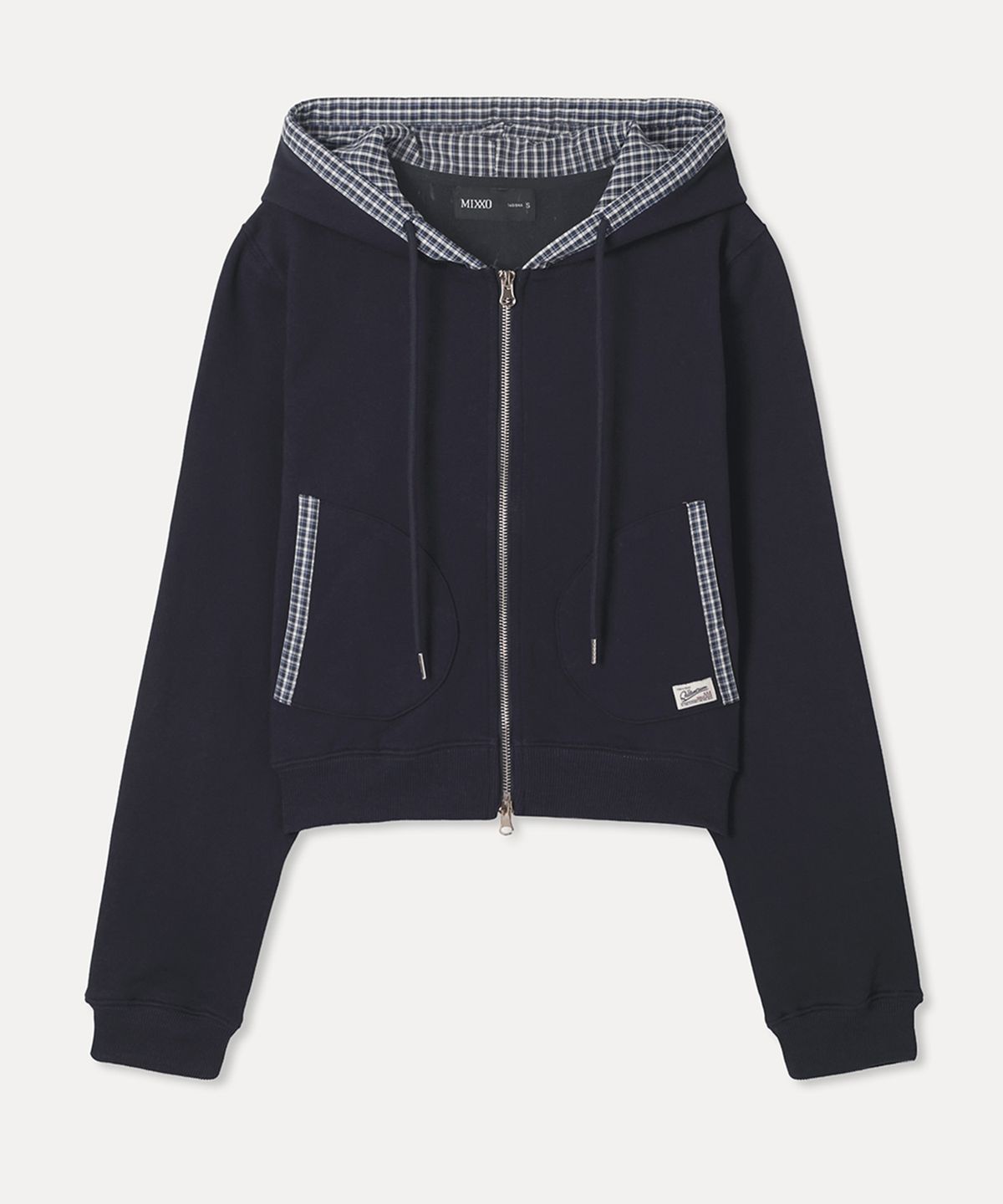 미쏘(MIXXO) 체크배색 후드집업_MIWJMG426C
