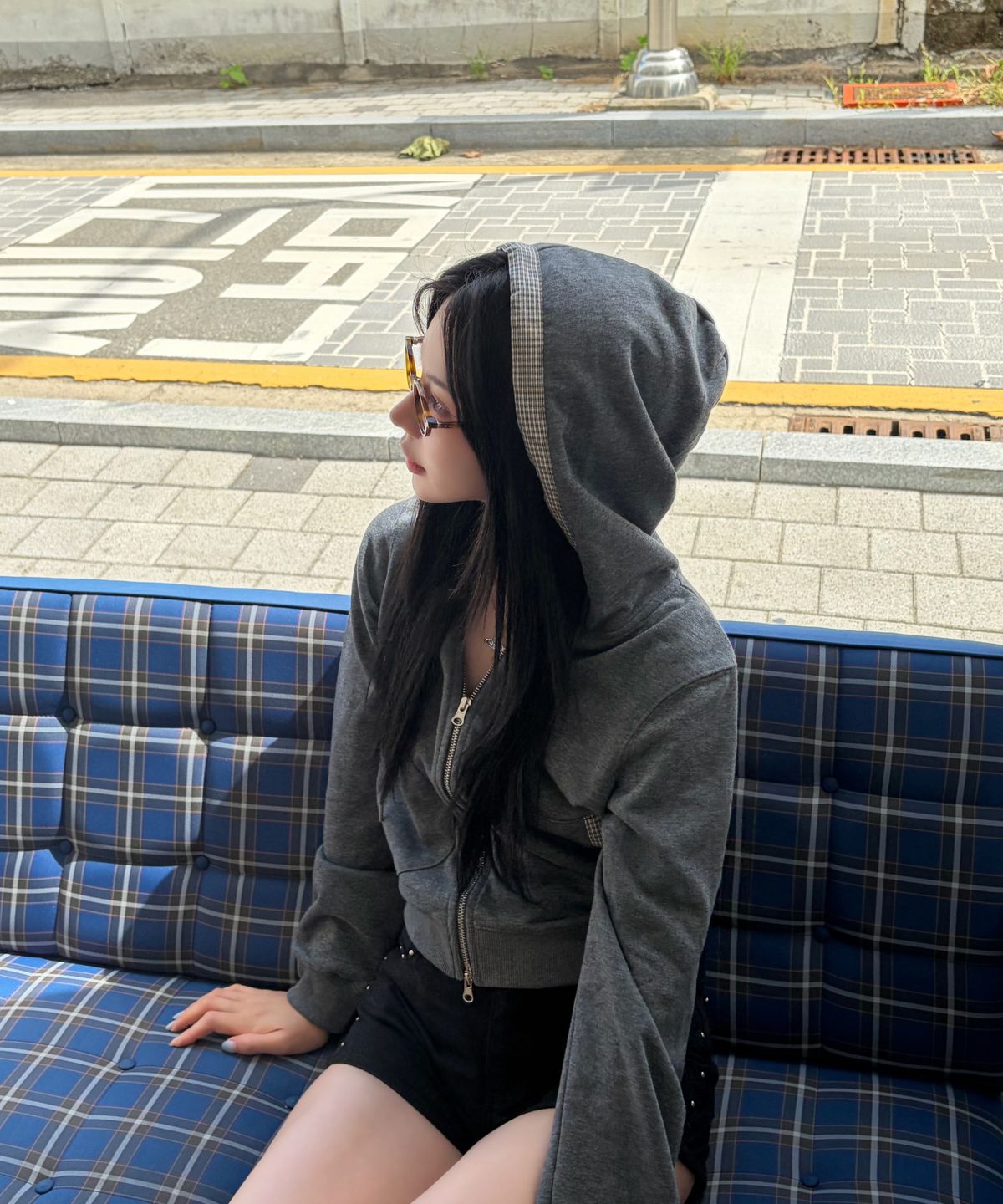 미쏘(MIXXO) 체크배색 후드집업_MIWJMG426C MIWJMG90QC
