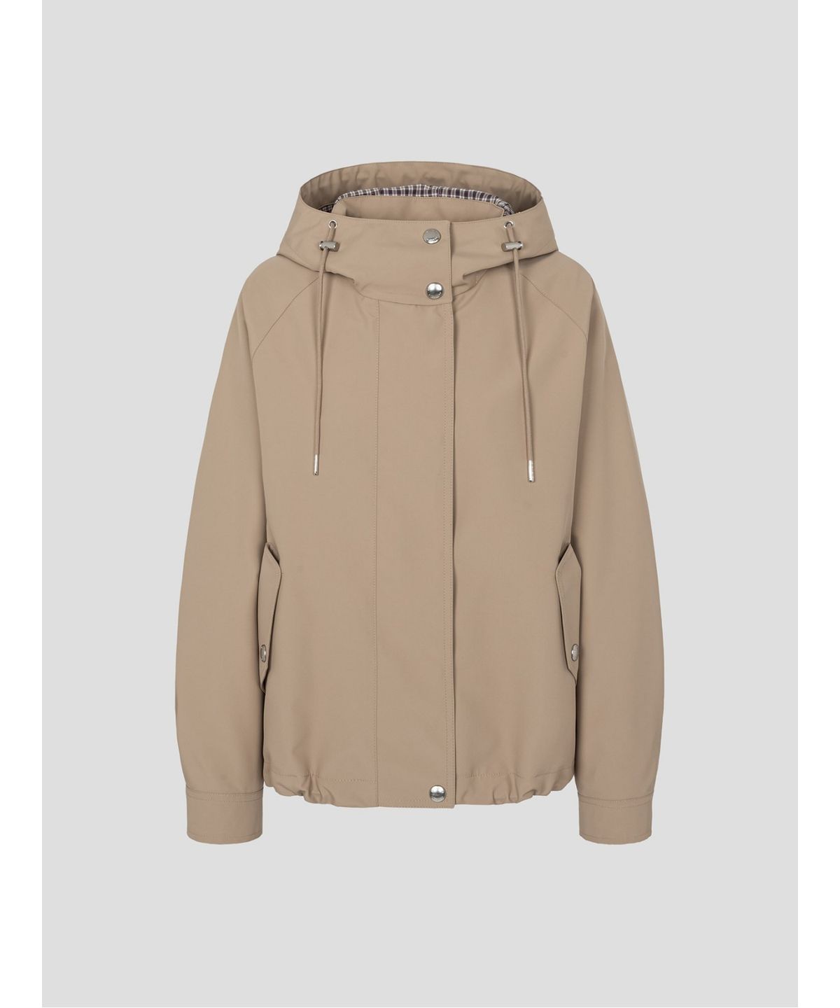 빈폴 레이디스(BEANPOLE LADIES) 폴리 볼륨 후드 점퍼  베이지 (BF6239C04A)