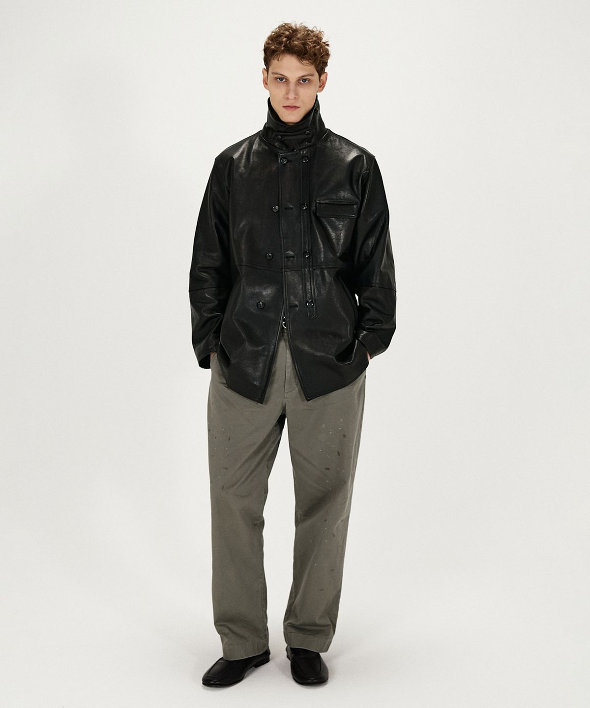 셔터(SHIRTER) LC LEATHER CAR COAT (BLACK)