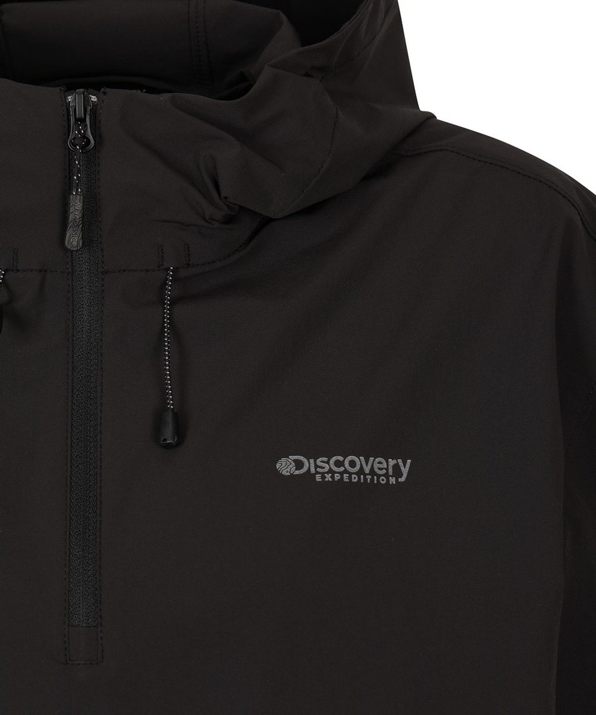 디스커버리 익스페디션(DISCOVERY EXPEDITION) 여성 프레시벤트 경량 우븐 트레이닝 반팔 후드 아노락 (BLACK)