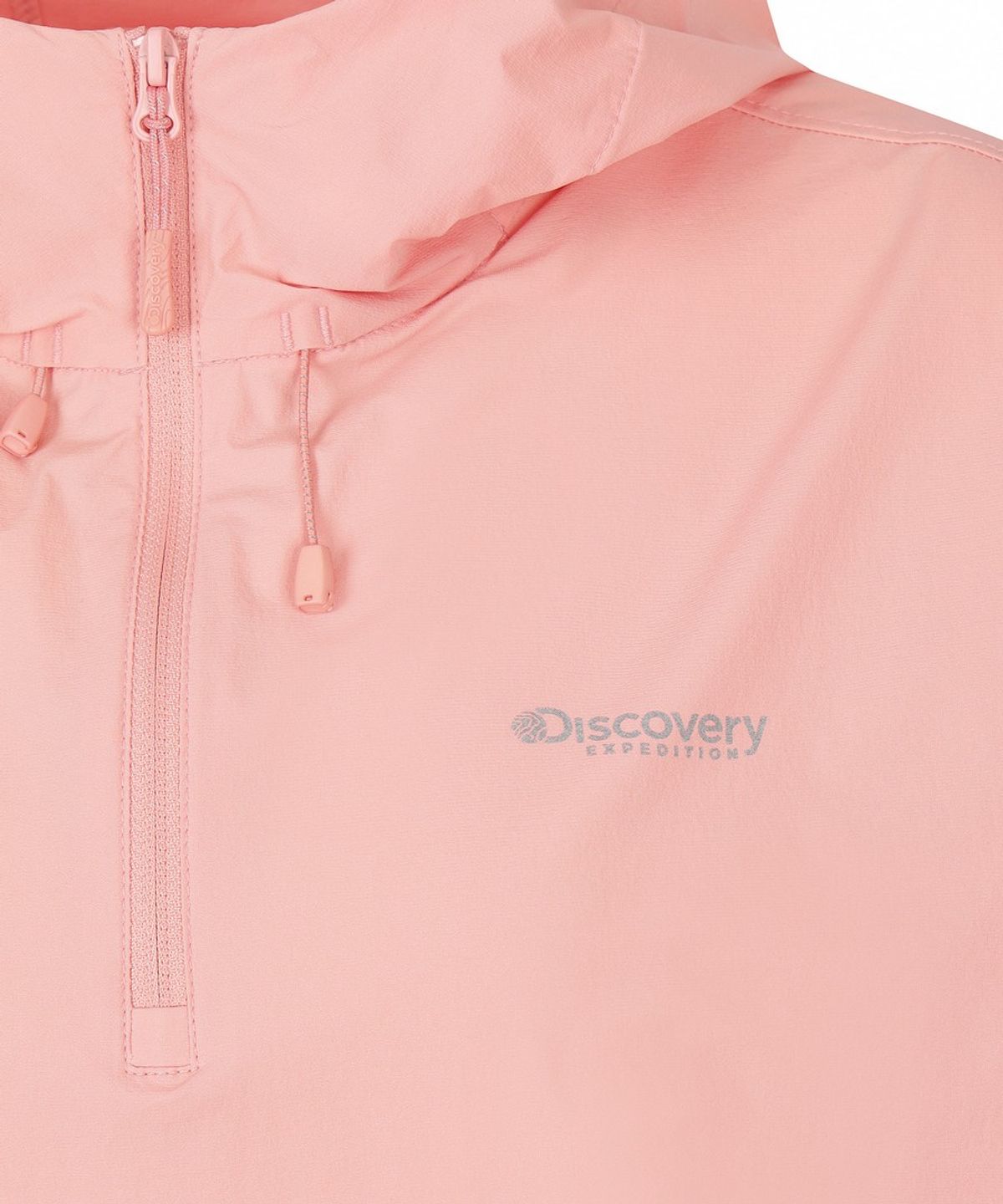 디스커버리 익스페디션(DISCOVERY EXPEDITION) 여성 프레시벤트 경량 우븐 트레이닝 반팔 후드 아노락 (Peach)