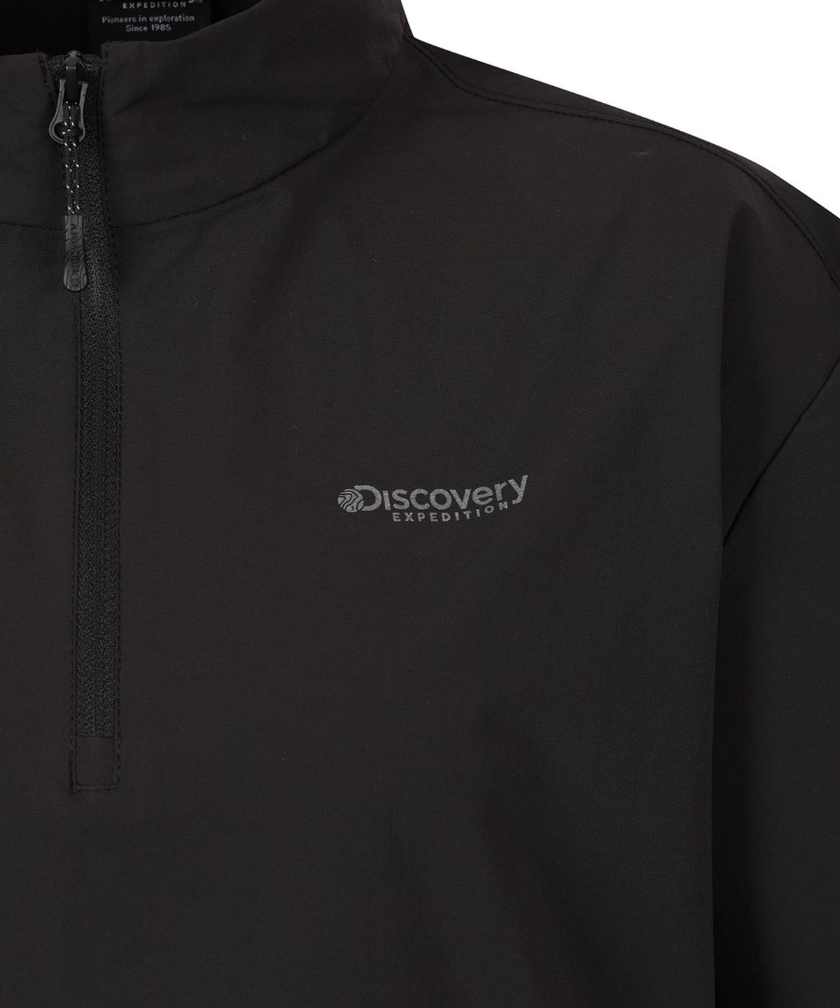 디스커버리 익스페디션(DISCOVERY EXPEDITION) 여성 프레시벤트 경량 우븐 트레이닝 반팔 하이넥 아노락 (BLACK)