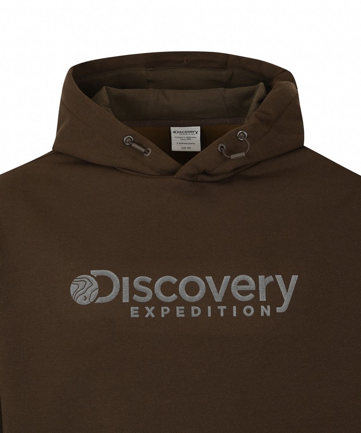 디스커버리 익스페디션(DISCOVERY EXPEDITION) 로건 빅로고 후드티셔츠 (Brown)