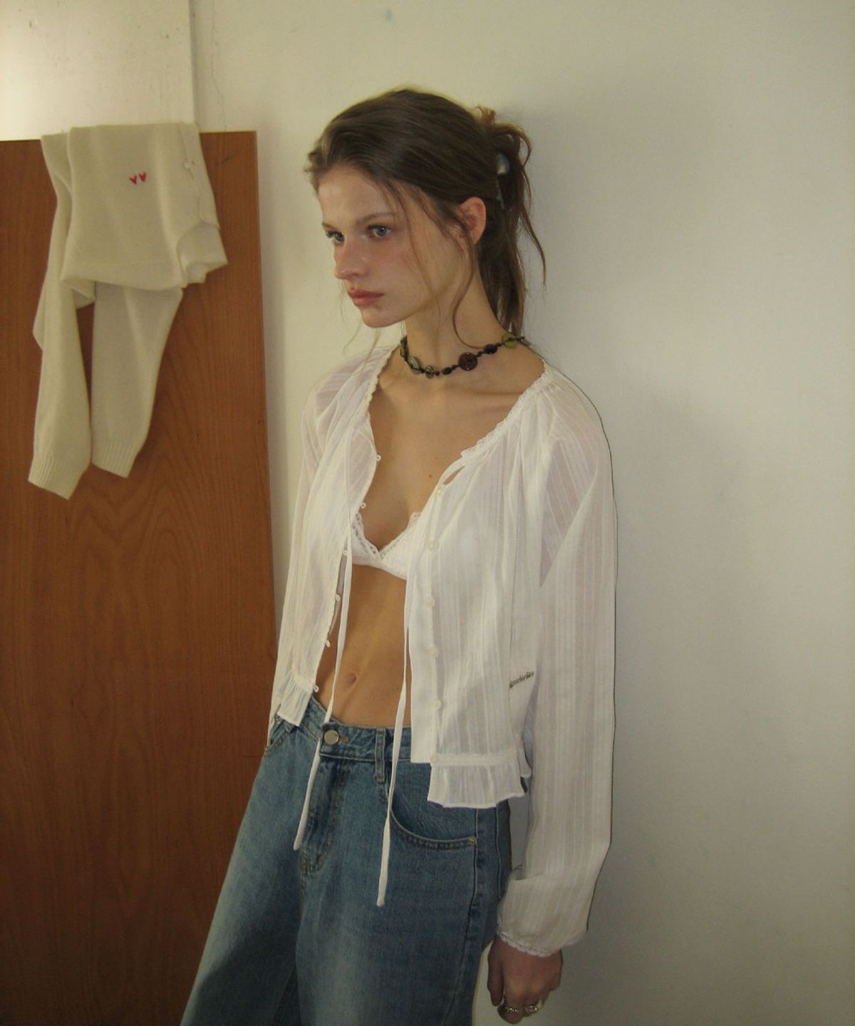 어패럴아카이브(APPAREL ARCHIVE) Noa frill lace blouse - Ivory