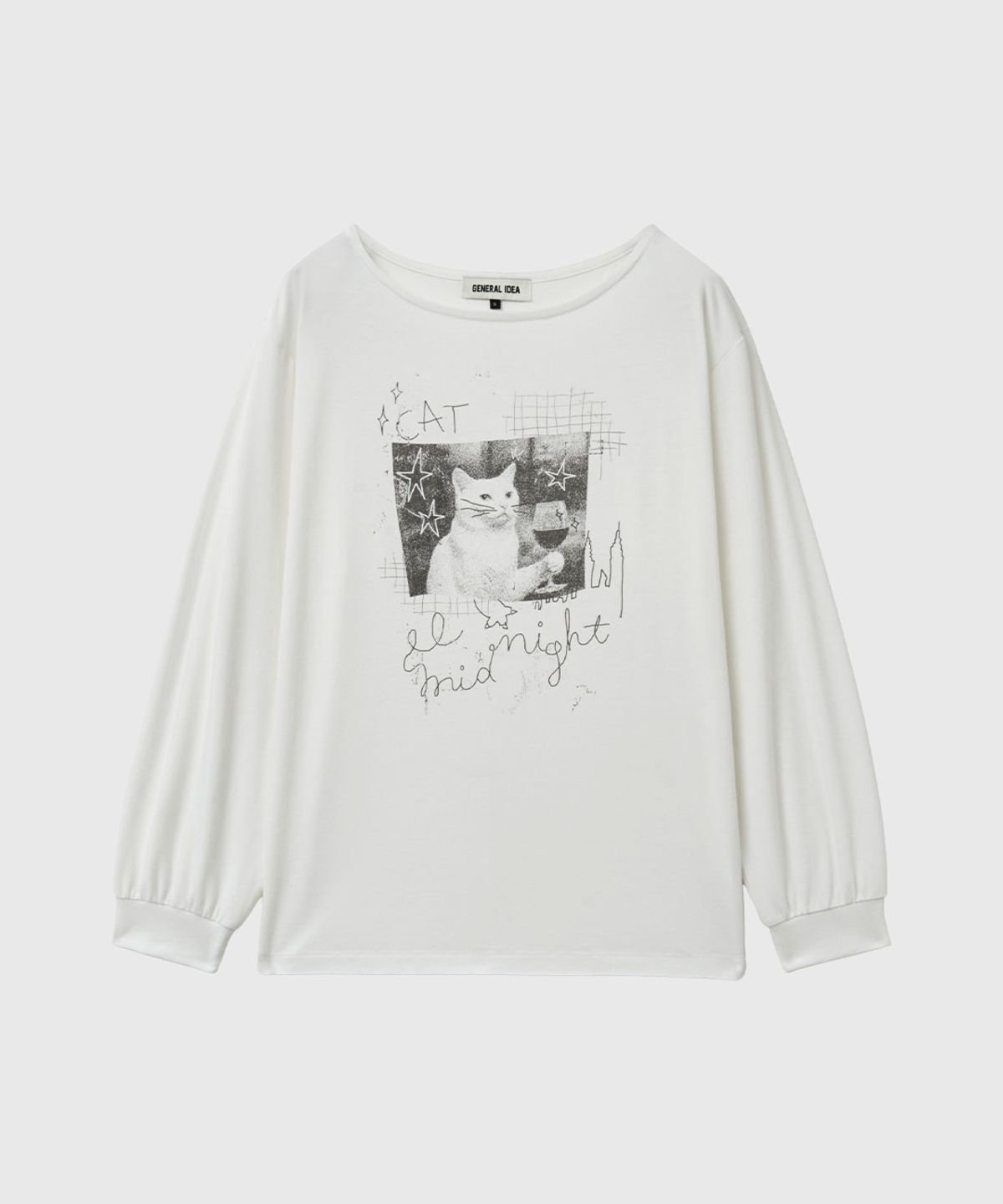 제너럴아이디어(GENERALIDEA) 보트넥 루즈핏 그래픽 티셔츠 [WHITE] / GF1LTS515