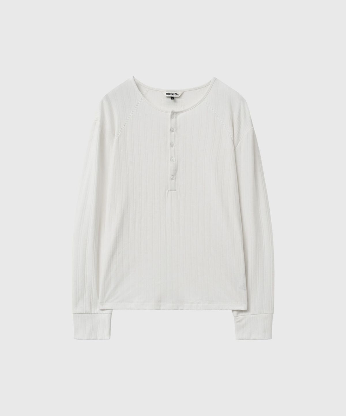제너럴아이디어(GENERALIDEA) 루즈핏 헨리넥 티셔츠 [WHITE] / GF1LTS516