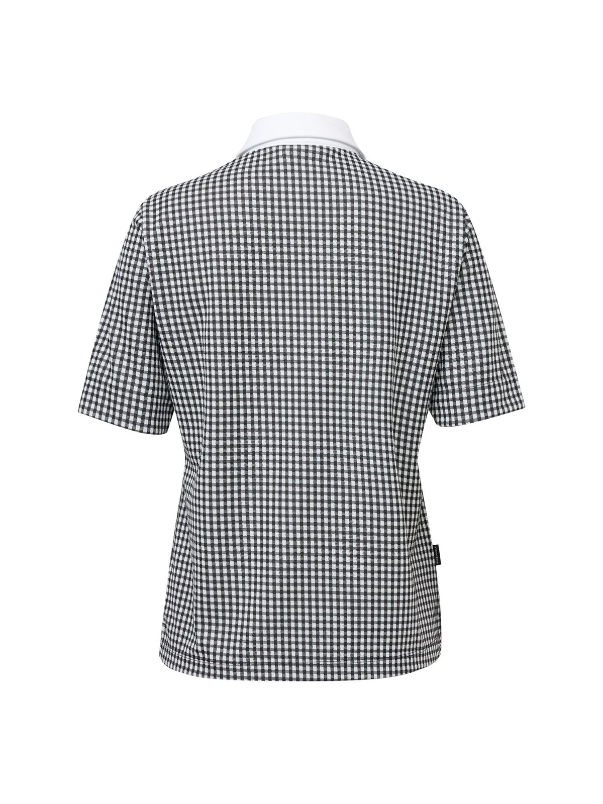 와이드앵글(WIDEANGLE) CO 깅엄 체크 5부 폴로 티셔츠 L_Black