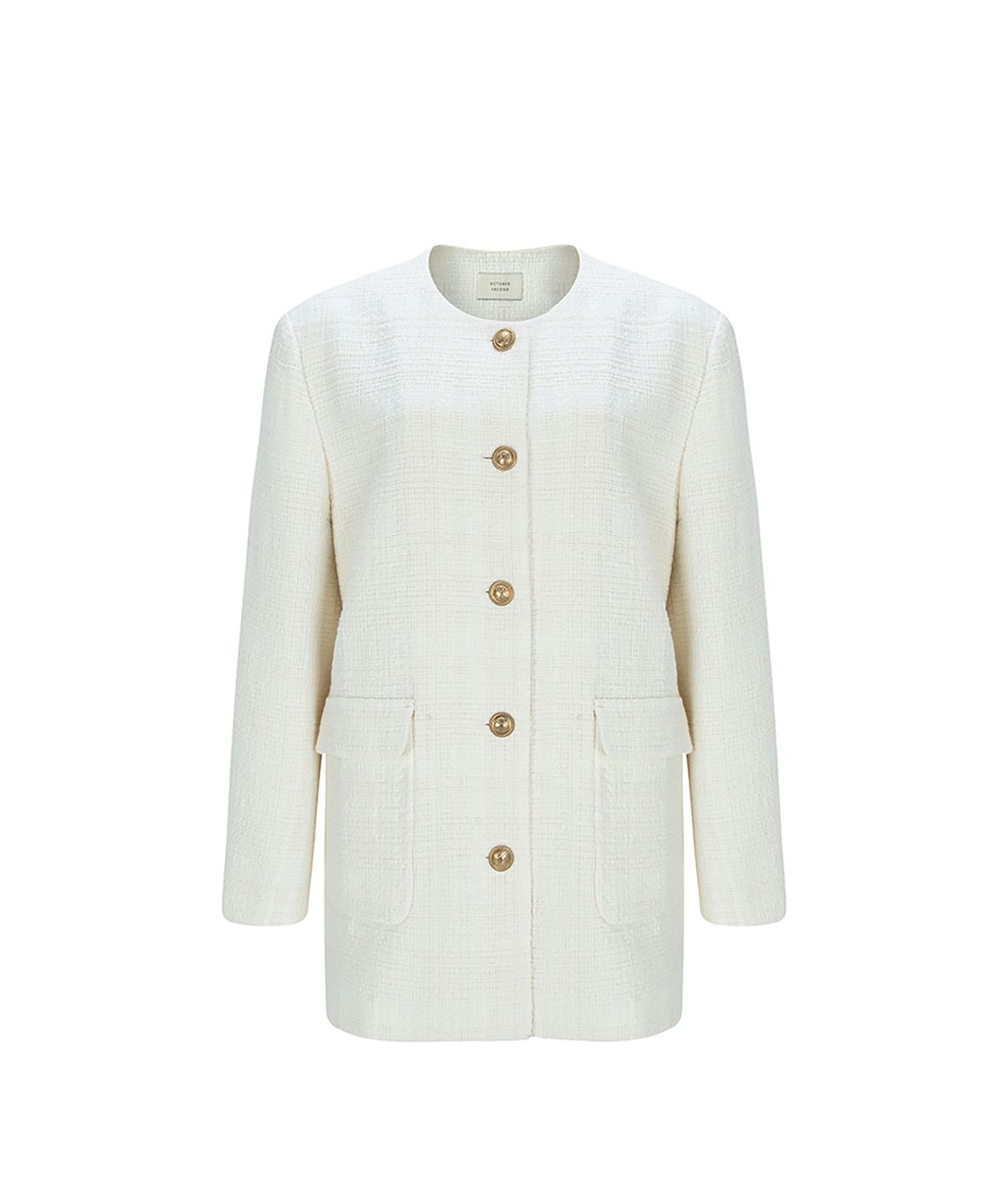 옥토버세컨드(OCTOBERSECOND) tweed box jacket (ivory)