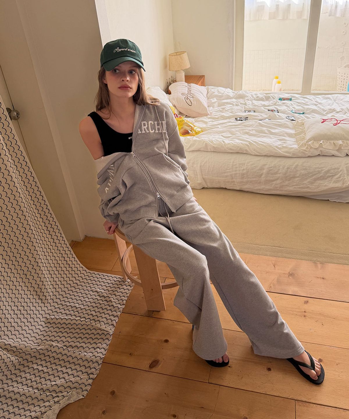 어패럴아카이브(APPAREL ARCHIVE) Candle hoodie zip-up - Gray