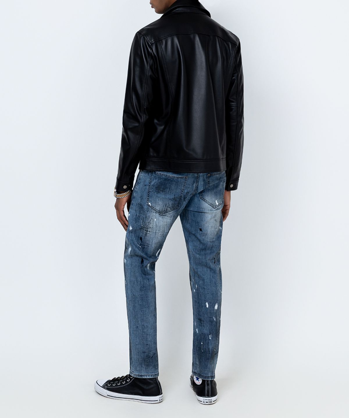 스트라이크(STRIKE) Panel Zip Lambskin Jacket (BLACK)
